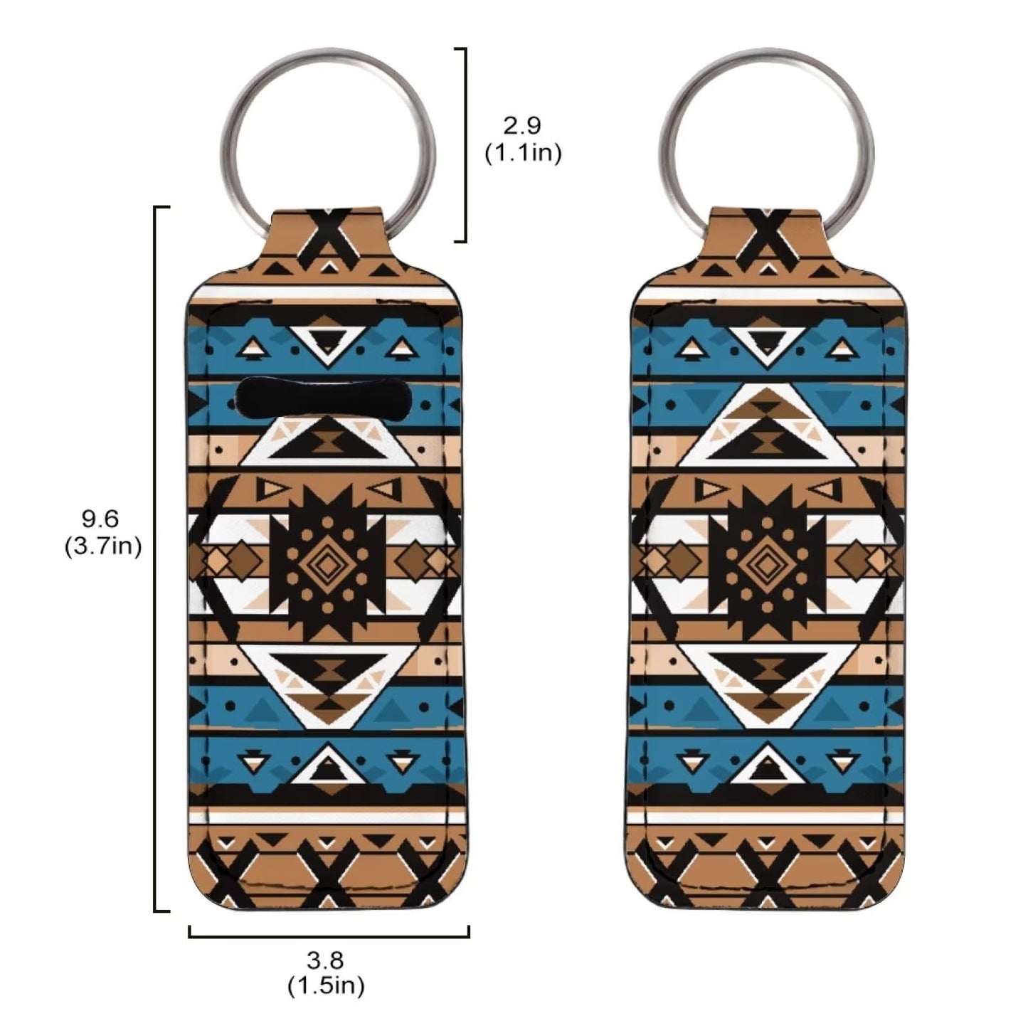 Baxinh Tribal Aztec Southwest Chapstick Holder Keychain, Neoprene Chapstick Lip Balm Holder Lipgloss Lipstick Holder Keychains for Lipstick, Chapstick, Lip Balm, Lanyard