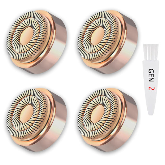 Generation 2 Replacement Heads for Flawless Facial Hair Remover Replacement Heads,Suitable for Flawless Replacement Heads Gen 2 for Flawless Facial Hair Remover for Women,As Seen On TV.(4 Pack)