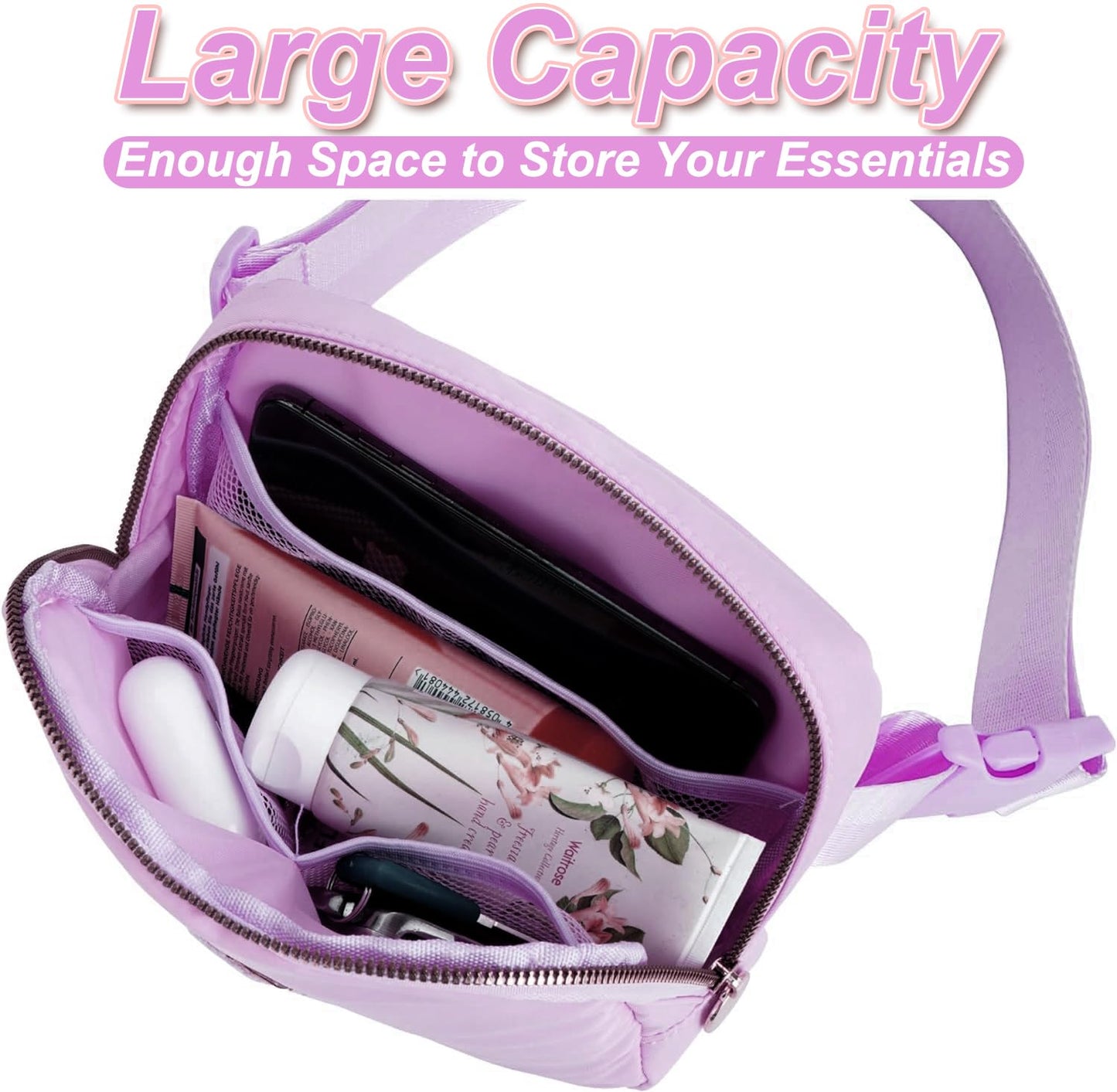 Uygafly Birthday Gifts for 6 7 8 9 10 11 12 13 Year Old Girls,Fanny Pack Belt Bag Crossbody Bags for Women Girls Kids,Fashion Waist Packs Cute Teen Trendy Stuff Travel Essentials | Lavender,S