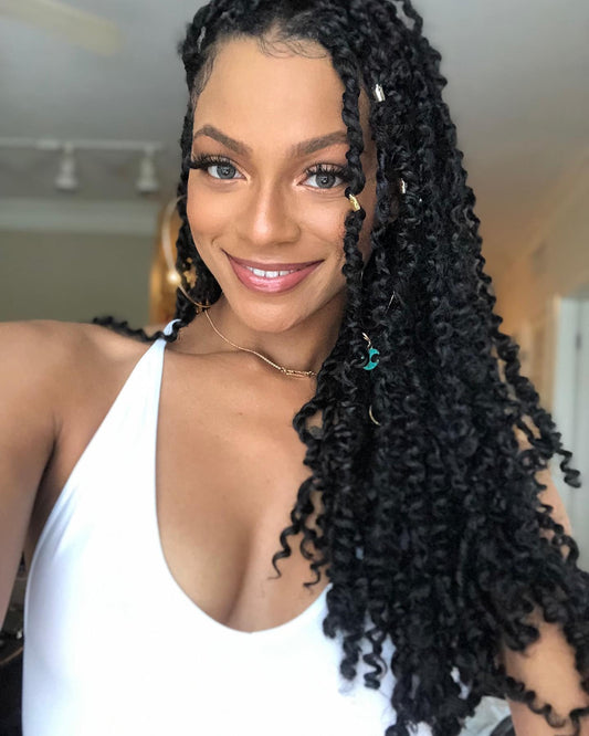 8 Packs Passion Twist Hair 14 Inch Pre-twisted Passion Twist Crochet Hair Pre-looped Crochet Braids for Women Passion Twists Braiding Hair Synthetic Hair Extensions (12Strands/Pack; 1B#)