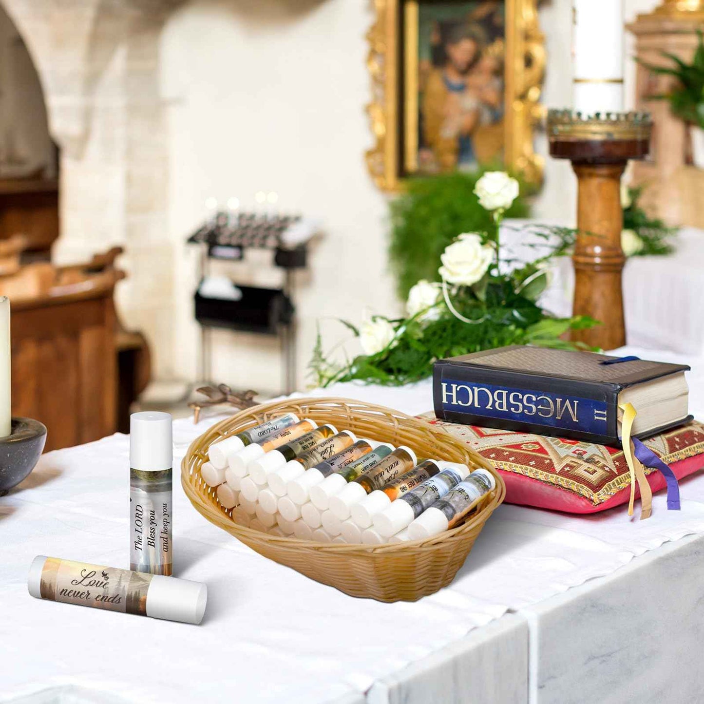 50 Pack Christmas Christian Gifts Bulk for Women Men Religious Lip Balms Bulk Church Party Favors Christmas Party Gifts Stocking Stuffers Bible Verse Study Supplies for Staff Employee Coworkers