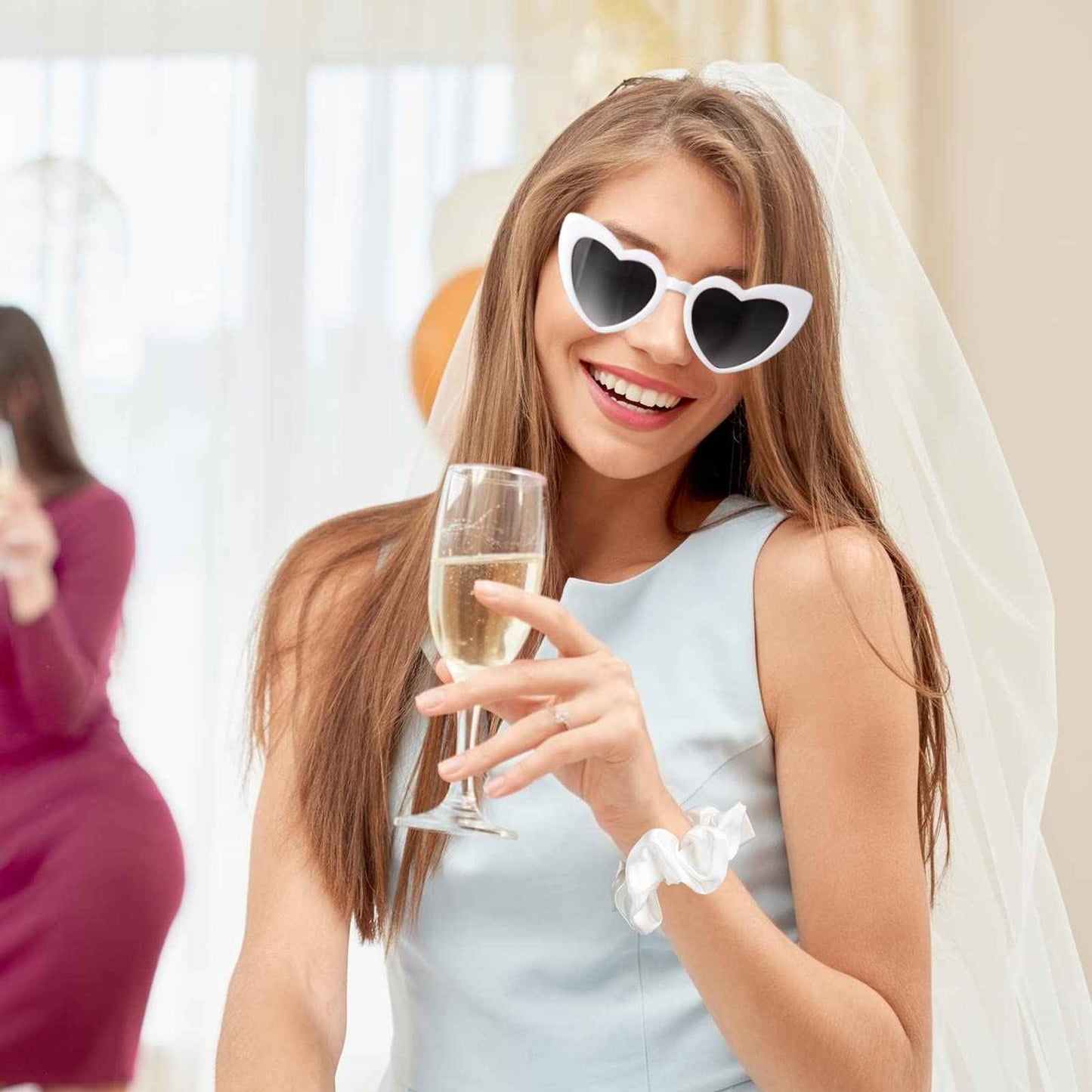 Loanzeg Bridesmaid Hair Claws Bachelorette 4.1 Inch Square Hair Clips Set of 12