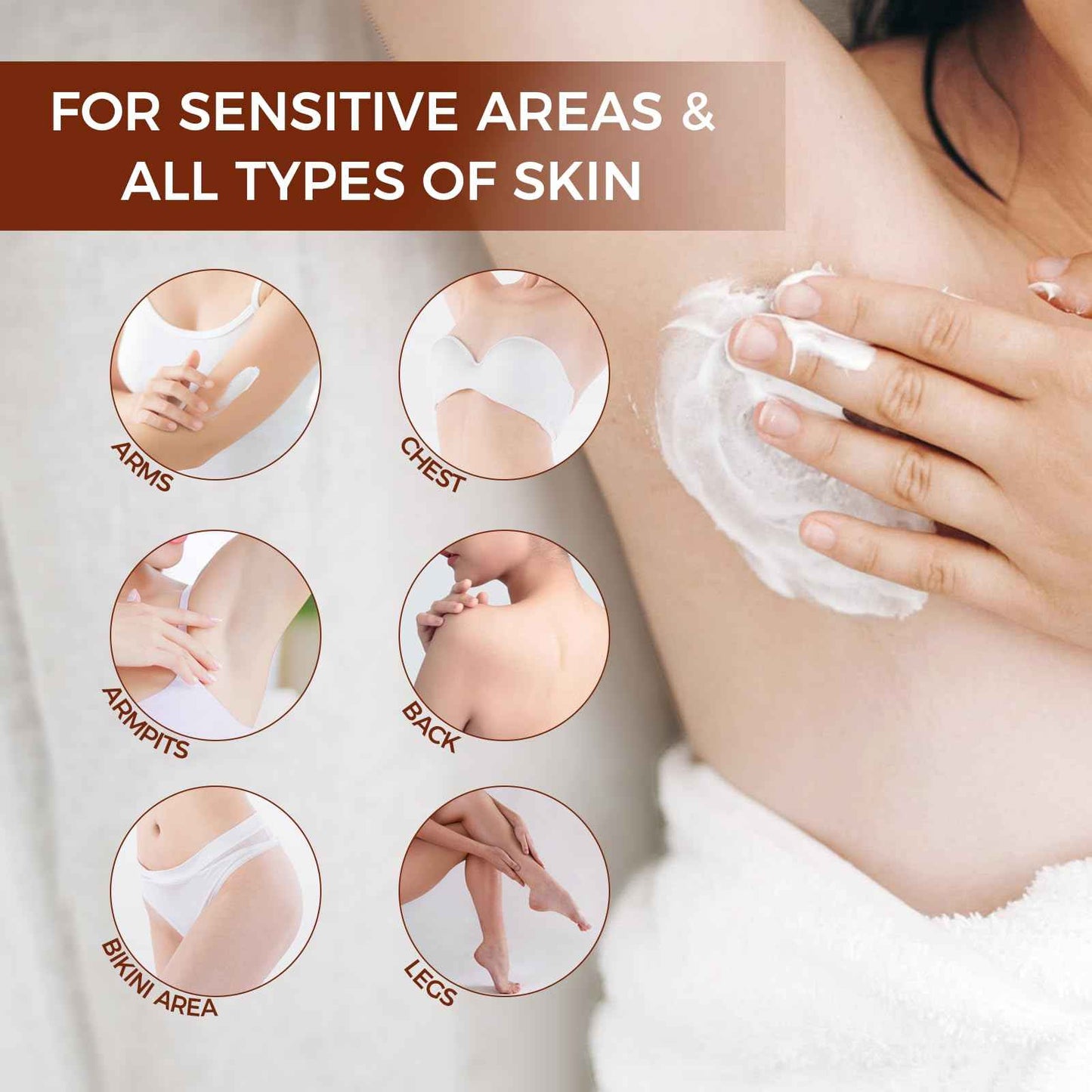 OUKEYA 2PACK, Hair Removal Cream for Women & Men Sensitive Skin, Natural Extracts Depilatory Cream for Bikini Line Legs Arms Underarms, Dermatologically Tested Painless Hair Remove Gel with Tool