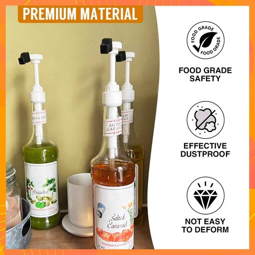 60 Pack Coffee Syrup Pump Tip Covers Black Rubber Pourer Cap Syrup Cap for Syrup Pump Keep Syrup Sugar Condiments Olive Clean Preserved, Fit Pour Dispenser, Oil Liquor Bottle, Long Lotion Pumps