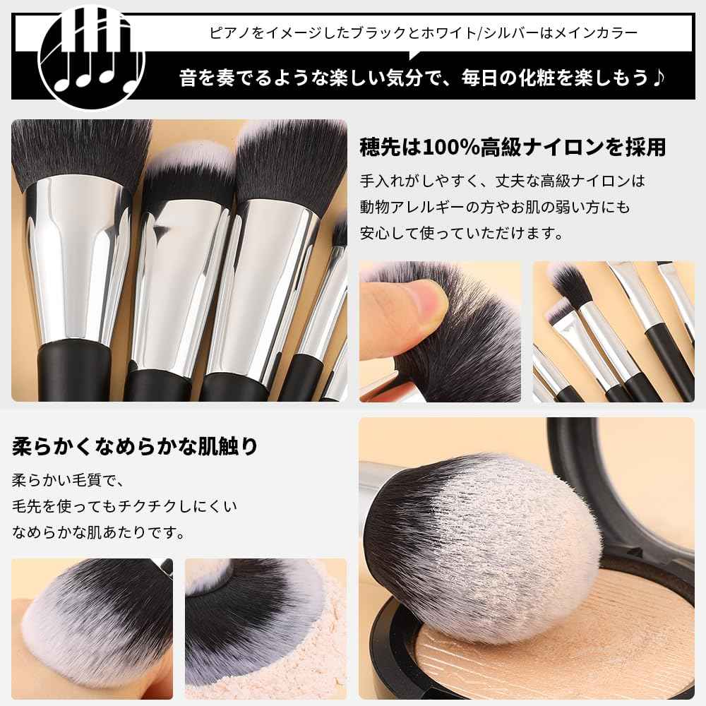 DUcare Makeup Brushes with Case 10Pcs Travel Makeup Brushset Women Gift Premium Synthetic Kabuki Foundation Blending Brush Face Powder Blush Concealers Eye Shadows with bag