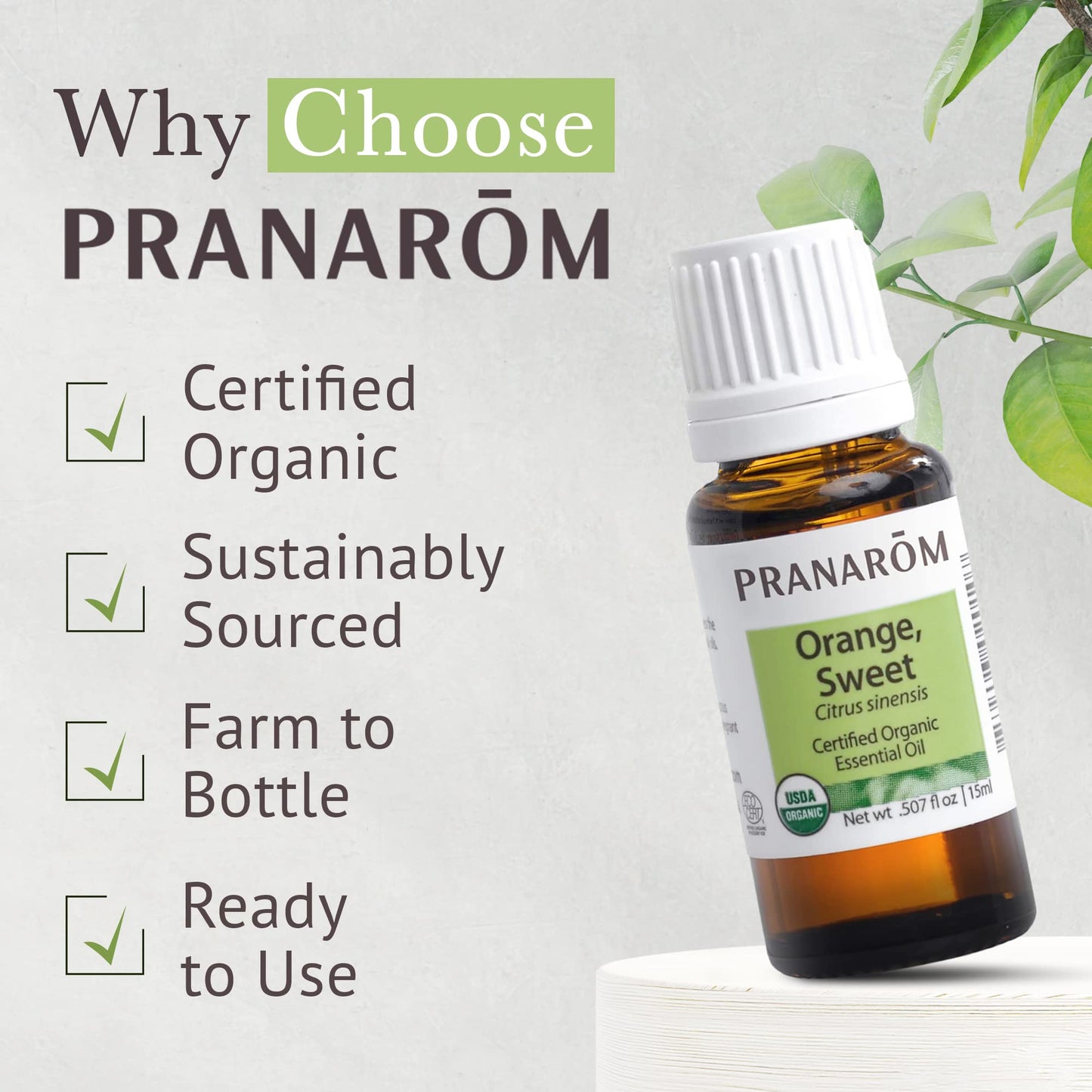 Pranarom Orange, Sweet - Certified Organic Essential Oil 15 mL