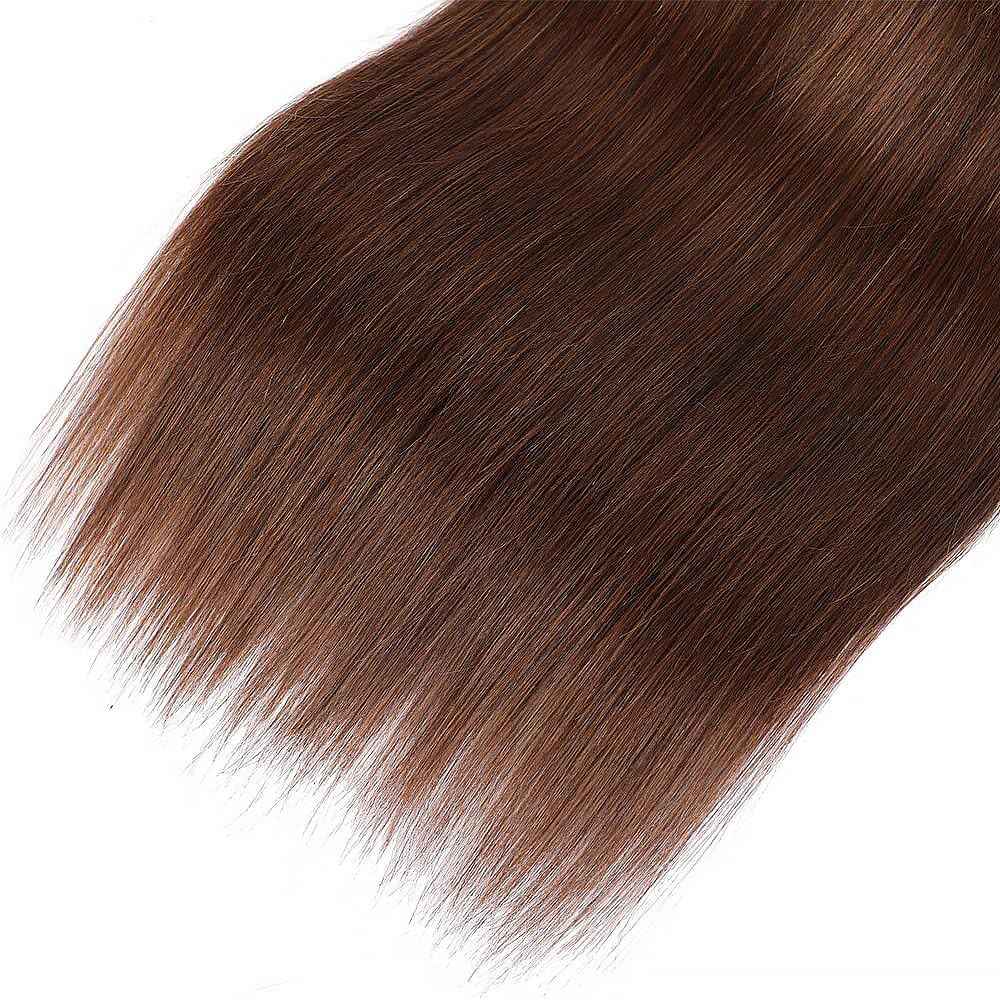 Straight Human Hair Bundles 26 Inch Straight Single Bundle #4 Chocolate Brown Human Hair Unprocessed Native Virgin Hair 100g Total 1 Extension Double Weft Crochet Human Hair Extensions for Women