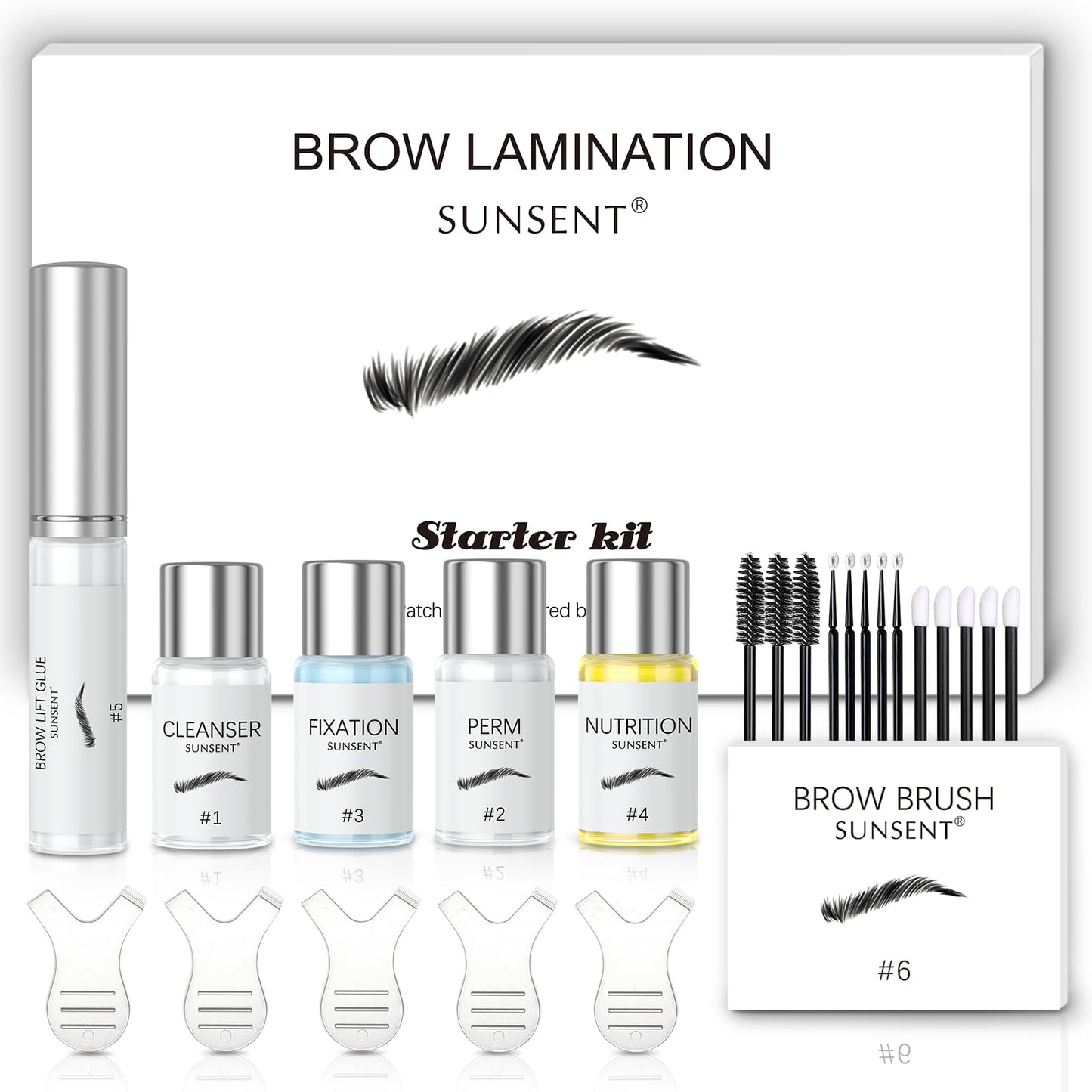 Eyebrow Lamination Kit,SUNSENT Brow Lamination Kit,Professional DIY Eyebrows Lift Styling Kit for Fuller and Messy Eyebrows,Lasting 8 Weeks,Suitable for Salon,Home Use