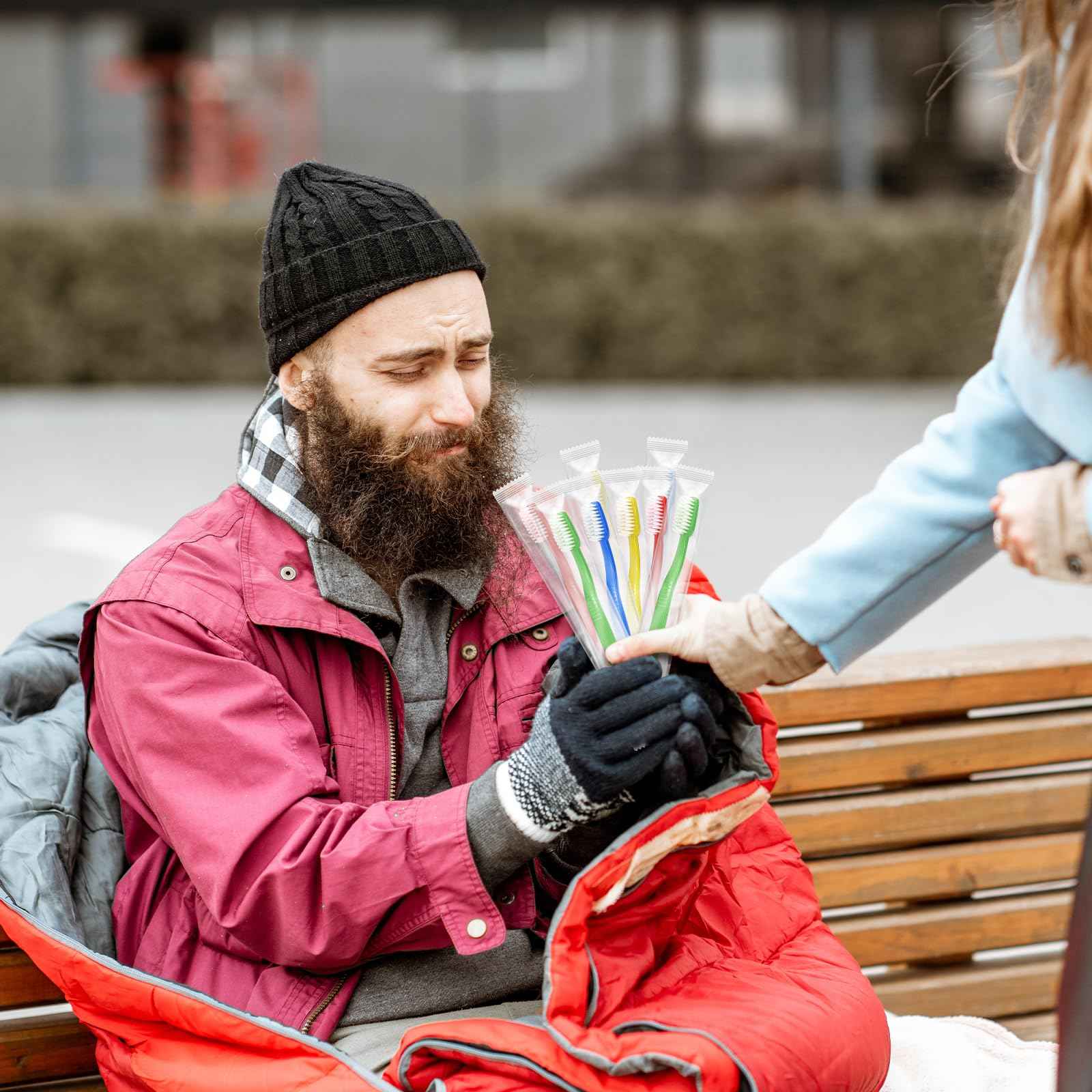 Tioncy 200 Pack Prepasted Disposable Toothbrushes Individual Wrapped Toothbrushes Soft Bristle Travel Toothbrush Single Use Wrapped for Hotel, Camp, Travel and Gift for The Homeless (Dopamine Colors)