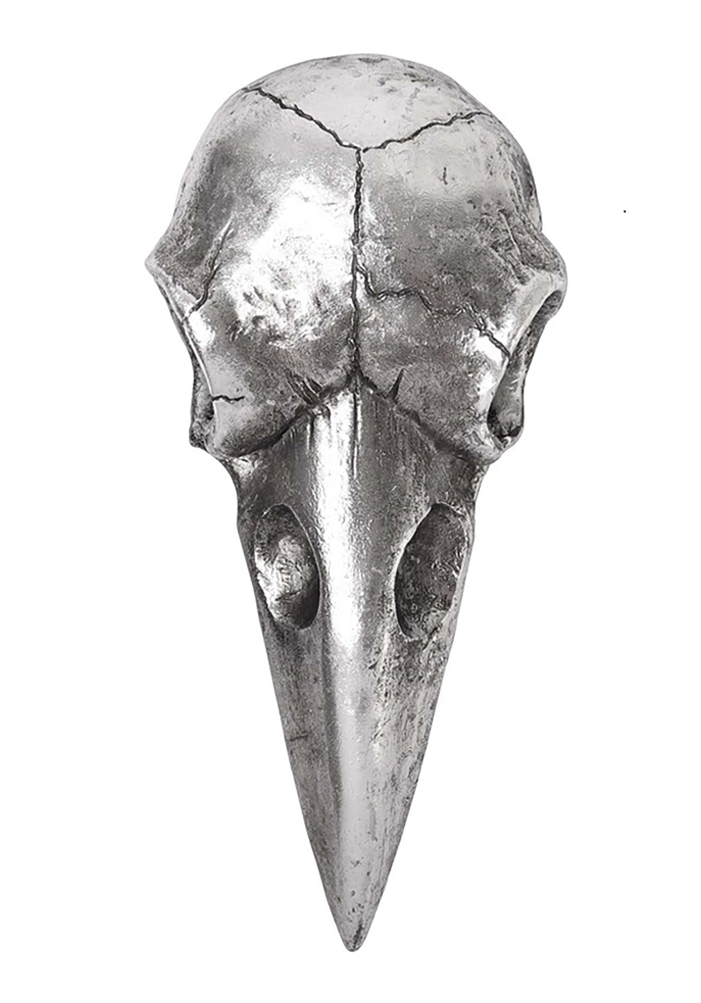 The Vault Raven Skull Handheld Makeup Mirror - Antique Silver