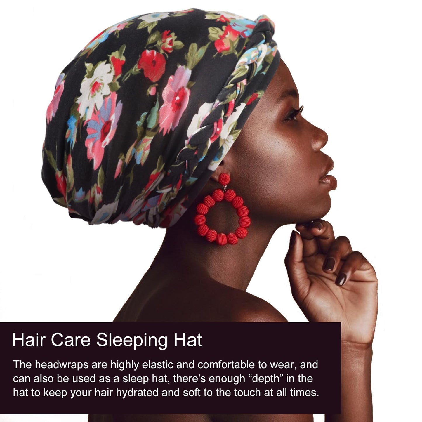 African Women Turban Caps Pre-Tied Twisted Turbans for Women Head Scarf for Women Hair Wraps Cover Beanie Cancer Chemo Headwear for Black Women