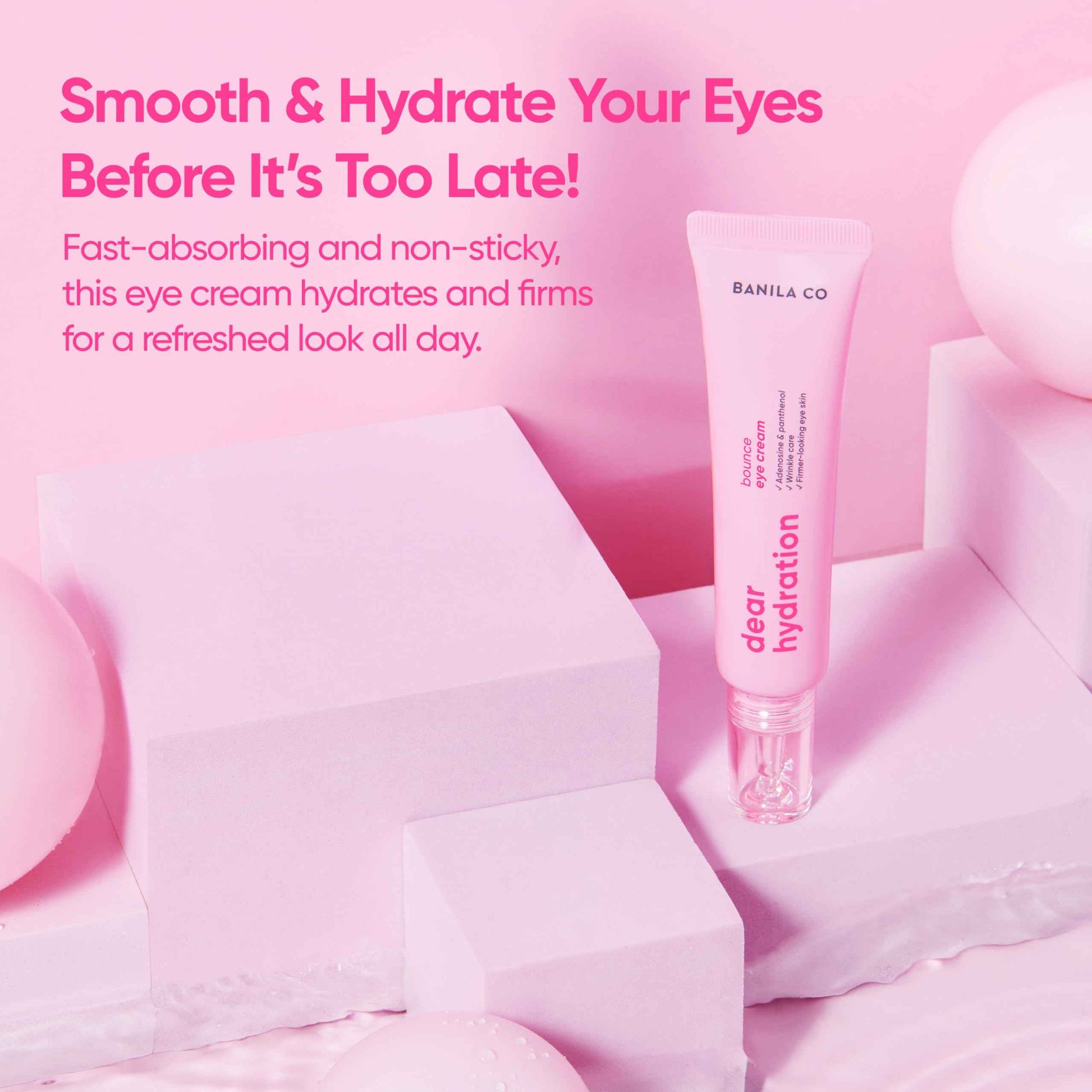 BANILA CO Dear Hydration Bounce Eye Cream | Hydrating & Nourishing Eye Serum for Undereyes | Reduce Dark Circles and Puffiness with Panthenol (20ml / 0.67 fl oz)