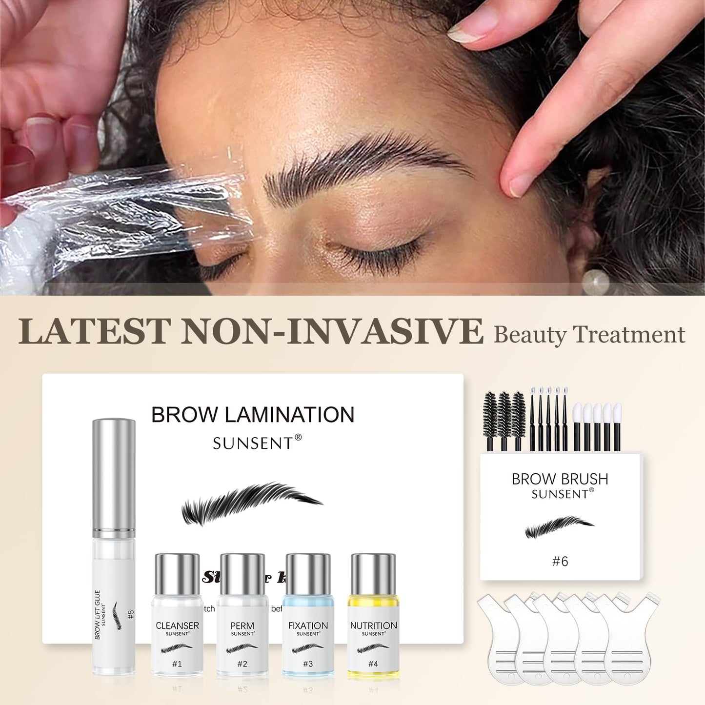 Eyebrow Lamination Kit,SUNSENT Brow Lamination Kit,Professional DIY Eyebrows Lift Styling Kit for Fuller and Messy Eyebrows,Lasting 8 Weeks,Suitable for Salon,Home Use