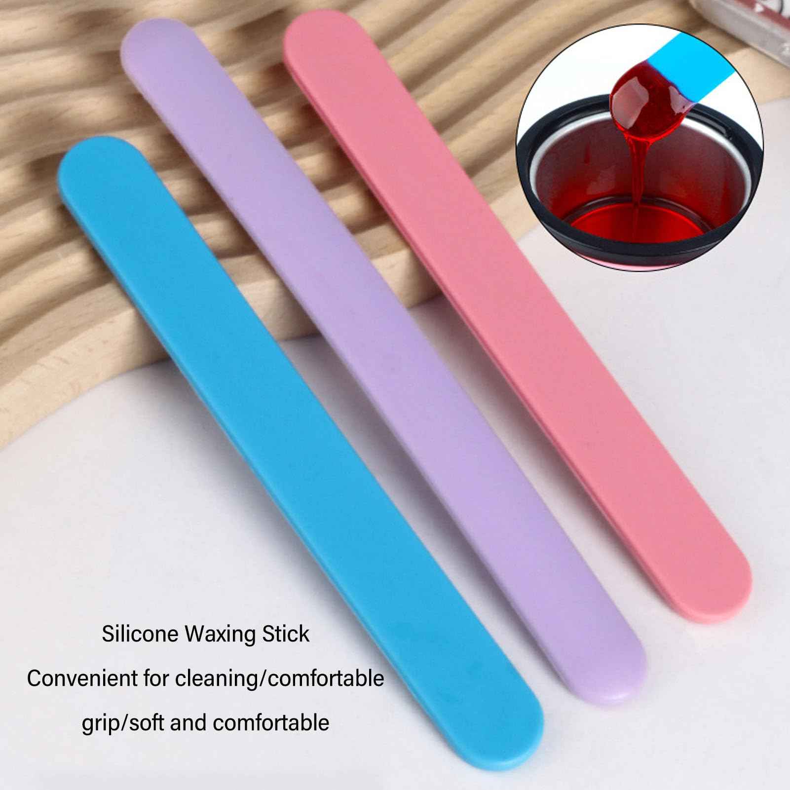 Silicone Wax Spatulas, Reusable Stir Sticks for Hair Removal, Crafts, Non Stick Soft Silicone, Convenient Cleaning, Multi Purpose ()
