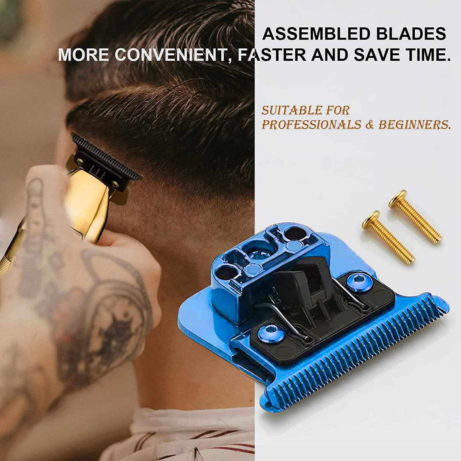 FX707Z Replacement Trimmer Blades compatible with BaByliss PRO PRO FX787 & FX726 Trimmer Trimmer Blade,DLC 2.0 Trimmer Blade (Blues-1PC)