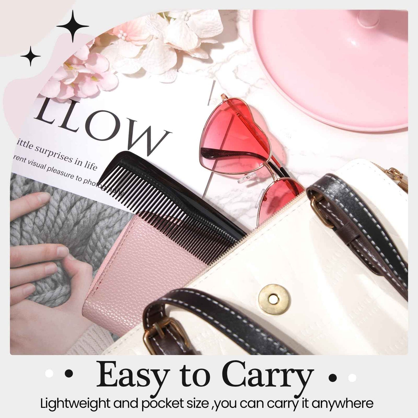 Zopeal 400 Pieces Hair Comb Bulk 5 Inch Mini Small Plastic Black Combs for Hair Cutting Pocket Styling for Women Men,Travel, Hotel, Homeless, Nursing Home, Charity