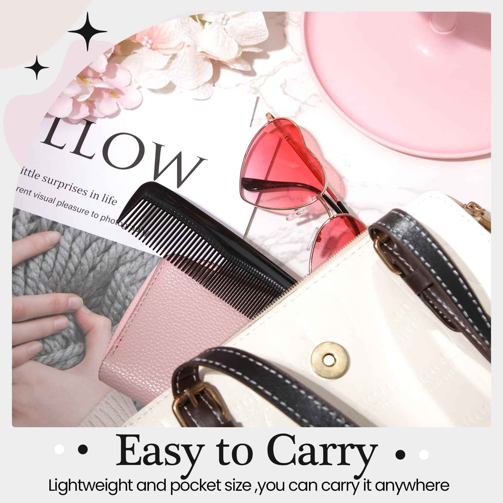 Zopeal 400 Pieces Hair Comb Bulk 5 Inch Mini Small Plastic Black Combs for Hair Cutting Pocket Styling for Women Men,Travel, Hotel, Homeless, Nursing Home, Charity