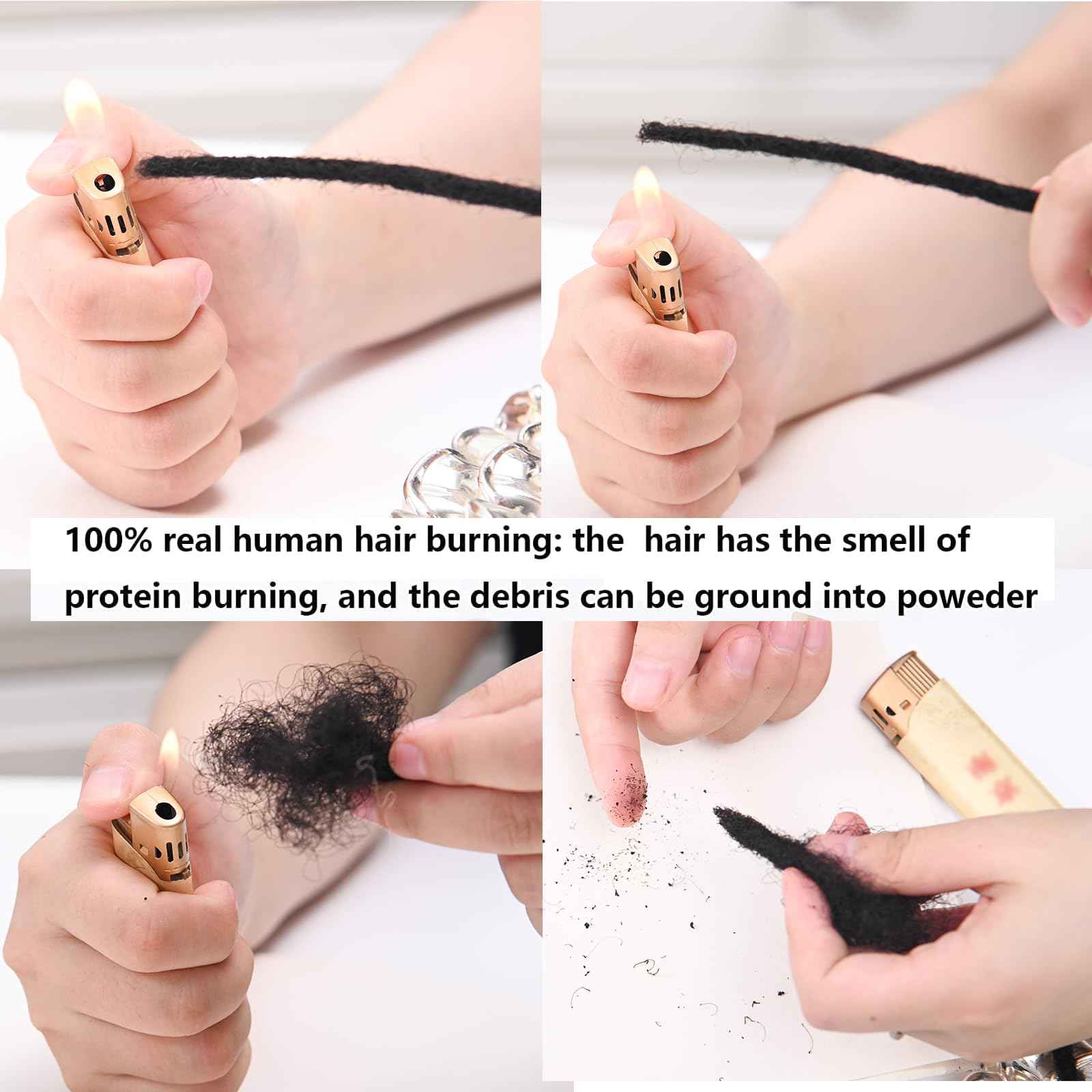 Loc Extension Human Hair 8inch 40Strands 0.6cm Width Natual Black Can Be Dyed Bleached Curled 100% Full Handmade Permanent Dreadlock Extensions for Women/Men