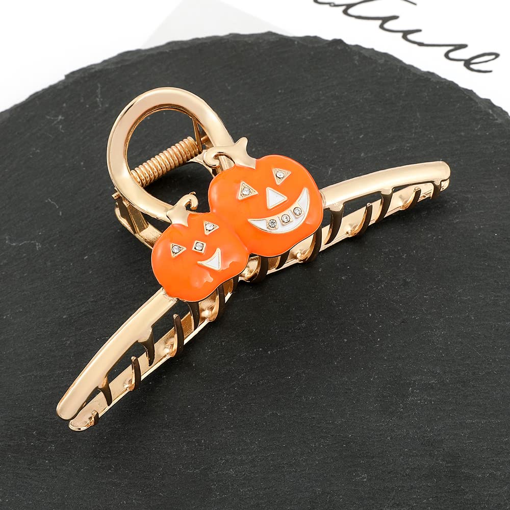 Halloween Hair Claw Clips Pumpkin Pin Set, Elegance Hair Clips Non-Slip for Women Girls, Festival Jewelry Hair Clothes Accessories Suitable Thick Hair Thin Hair