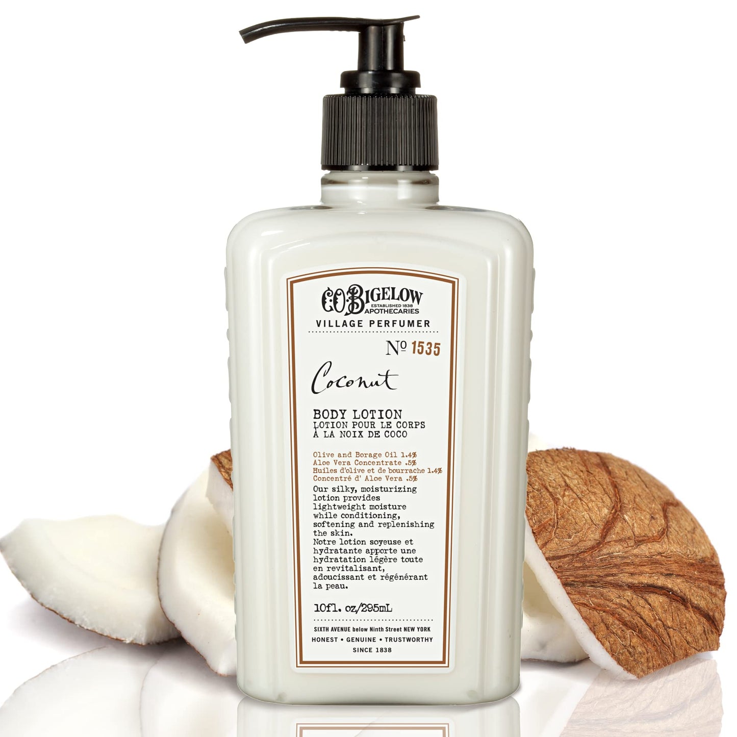 C.O. Bigelow Apothecary Duo - Coconut Hand Care, Hand Soap & Lotion Gift Set of Two - Skin Care for Dry Skin with Moisturizing Lotion & Liquid Hand Wash - 10fl oz Each