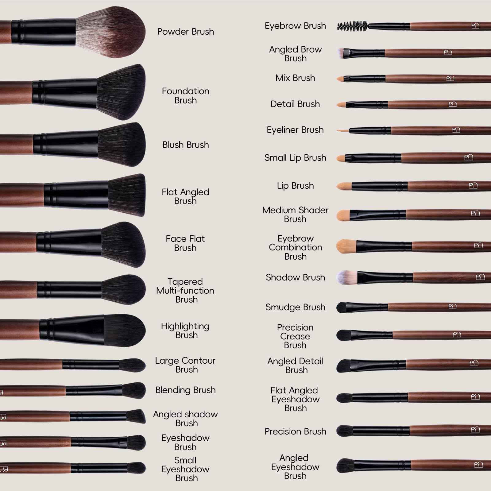 BS-MALL Professional Makeup Brush Set 28 Pcs With Travel Makeup Bag,Concealer Brush, Foundation Brush, Blush Brush, 4 Pcs Triangle Puff & makeup sponges for Flawless beauty on the Go