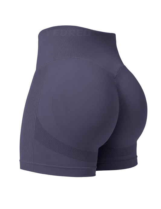 YEOREO Professional Women Workout Shorts 3.6" Scrunch Shorts Seamless High Waisted Contour Gym Yoga Biker Shorts Blue Violet