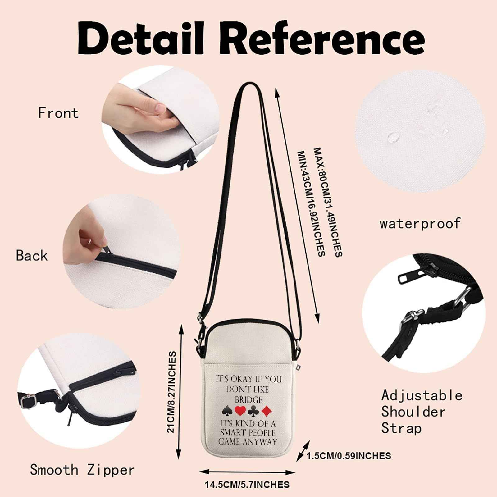 Bridge Canvas Tote Bag Bridge Lover Gift Bridge Player Bag Bridge Card Game Gift Bridge Themed Gift (Bridge Crossbody)