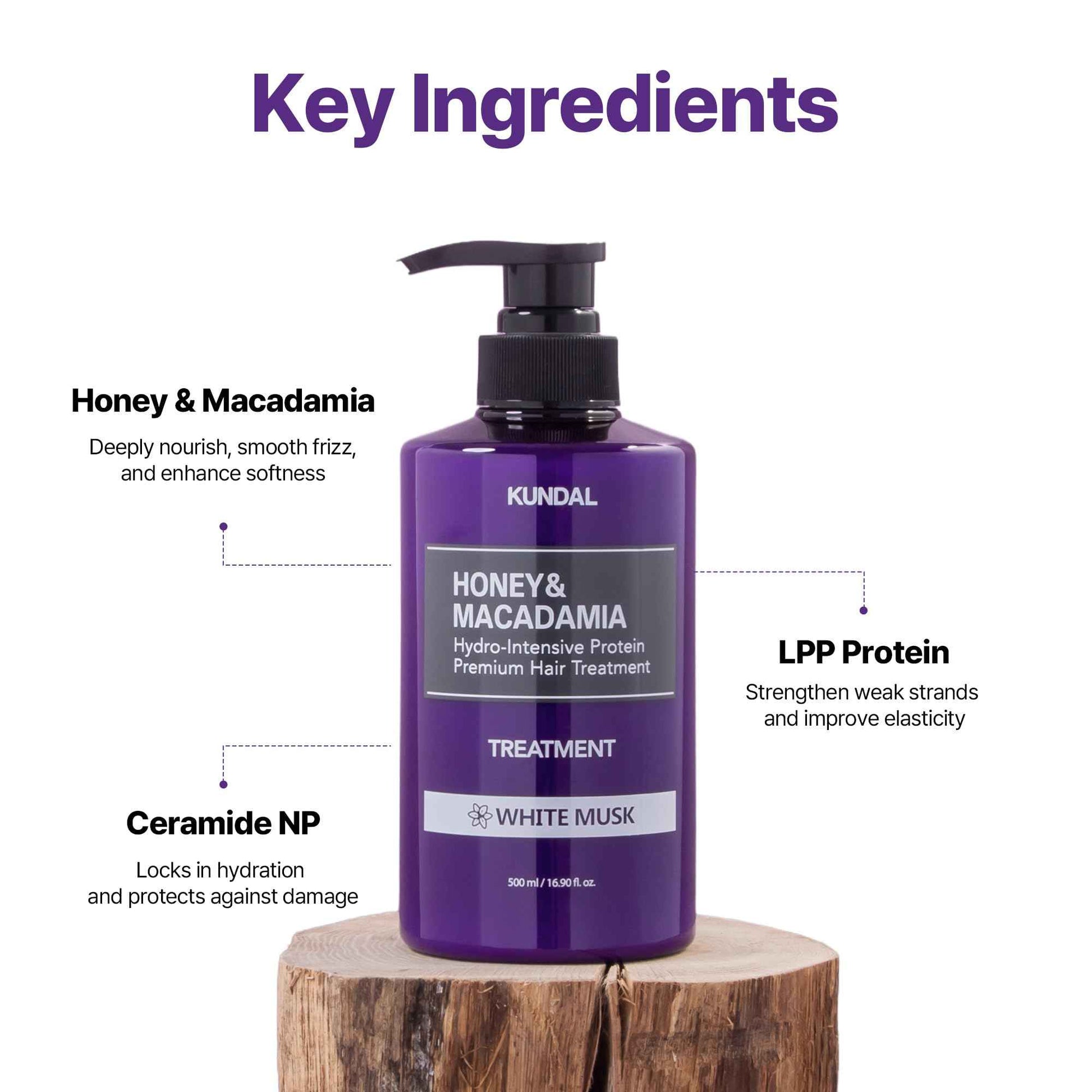 KUNDAL Honey & Macadamia Natural Conditioner Korean Hair Care Damage Repair, Deep Hydration, Long Lasting Fragrance, with Honey, Argan Oil, Macadamia Oil 16.9fl oz (Pack of 2) (Cherry Blossom)