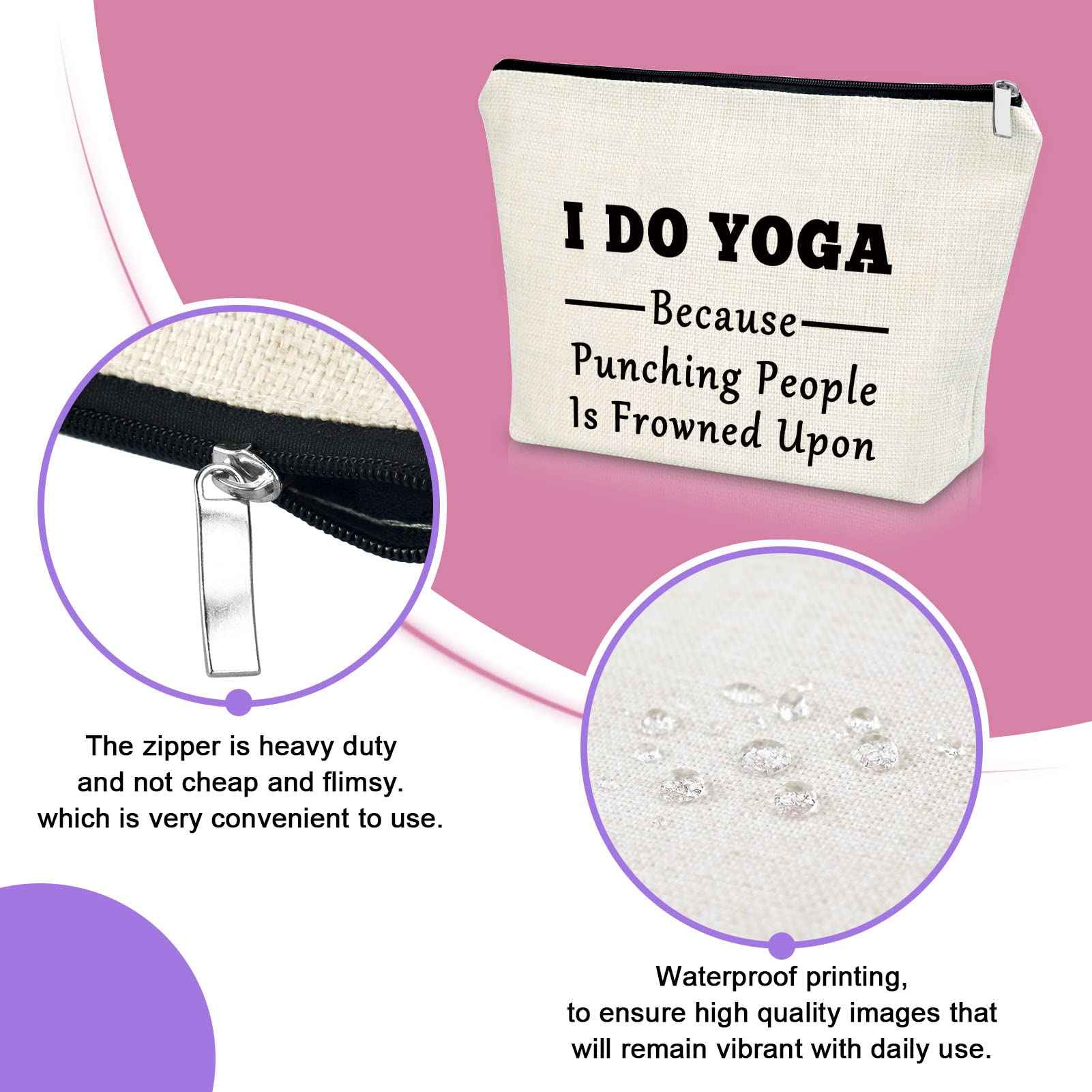 Yoga Gifts for Women Yoga Lover Gift Makeup Bag Birthday Gifts for Yoga Lover Girls Sister Gifts from Sister Cosmetic Bag Thank You Gifts Christmas Gifts for Her Cosmetic Travel Pouch
