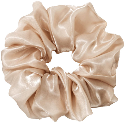 ACCGLORY Extra Large Hair Scrunchy for Women Girls, 7 inches Nude Satin Fashion Giant Scrunchy, Oversized Gauze Scrunchie Ties, Big Hair Accessories for all hair styles