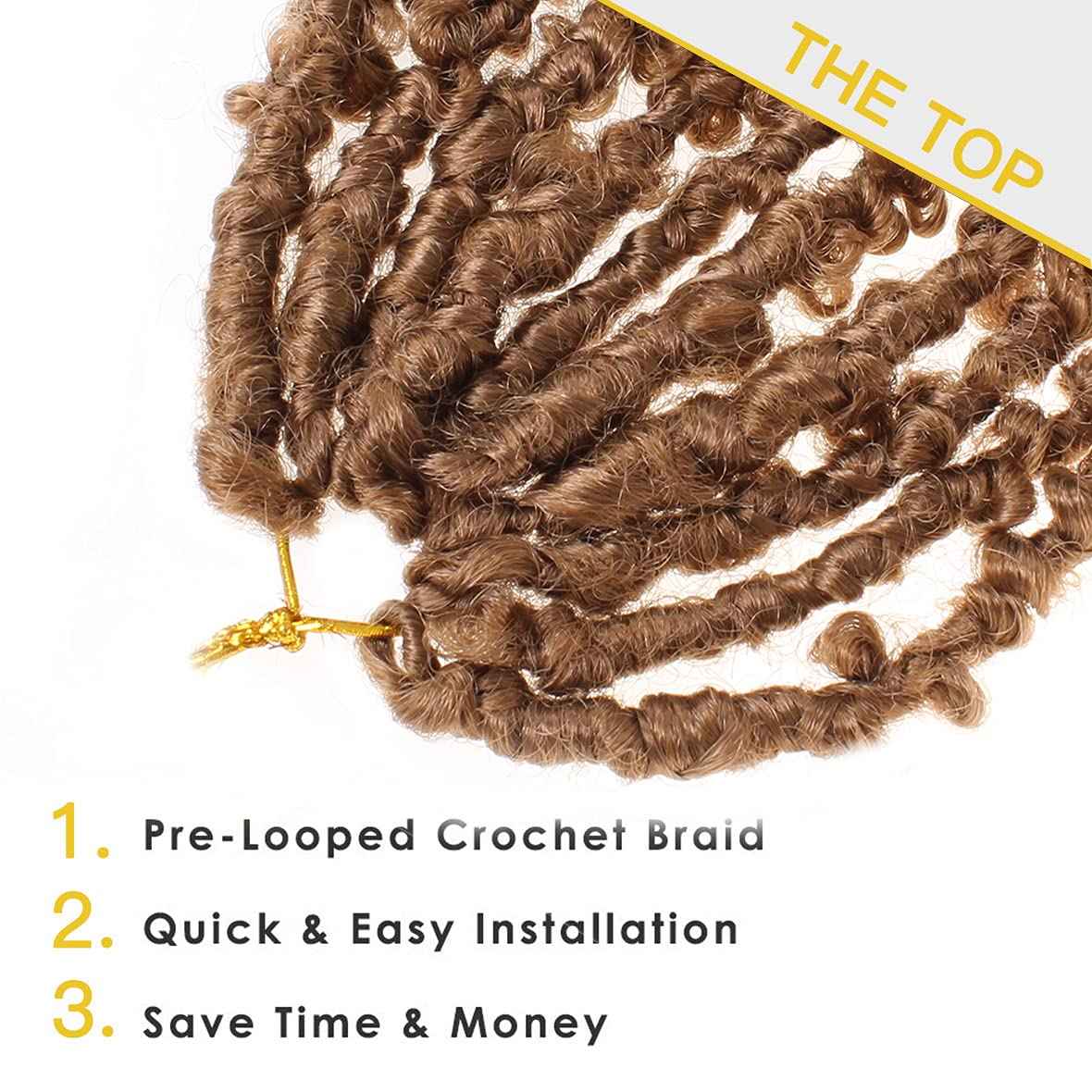 ZRQ Butterfly Locs Crochet Hair 18 Inch 6 Packs Pre-Twisted Distressed Locs Hair Messy Braids for Women #27
