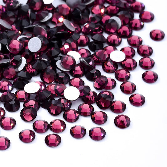 Meibite Purple Flatback Rhinestones, Glass Rhinestones for Nail Art and Craft, Glue Fix, Loose Crystal Gemstones(Purple, SS20, 1440pcs, 4.6-4.8mm)