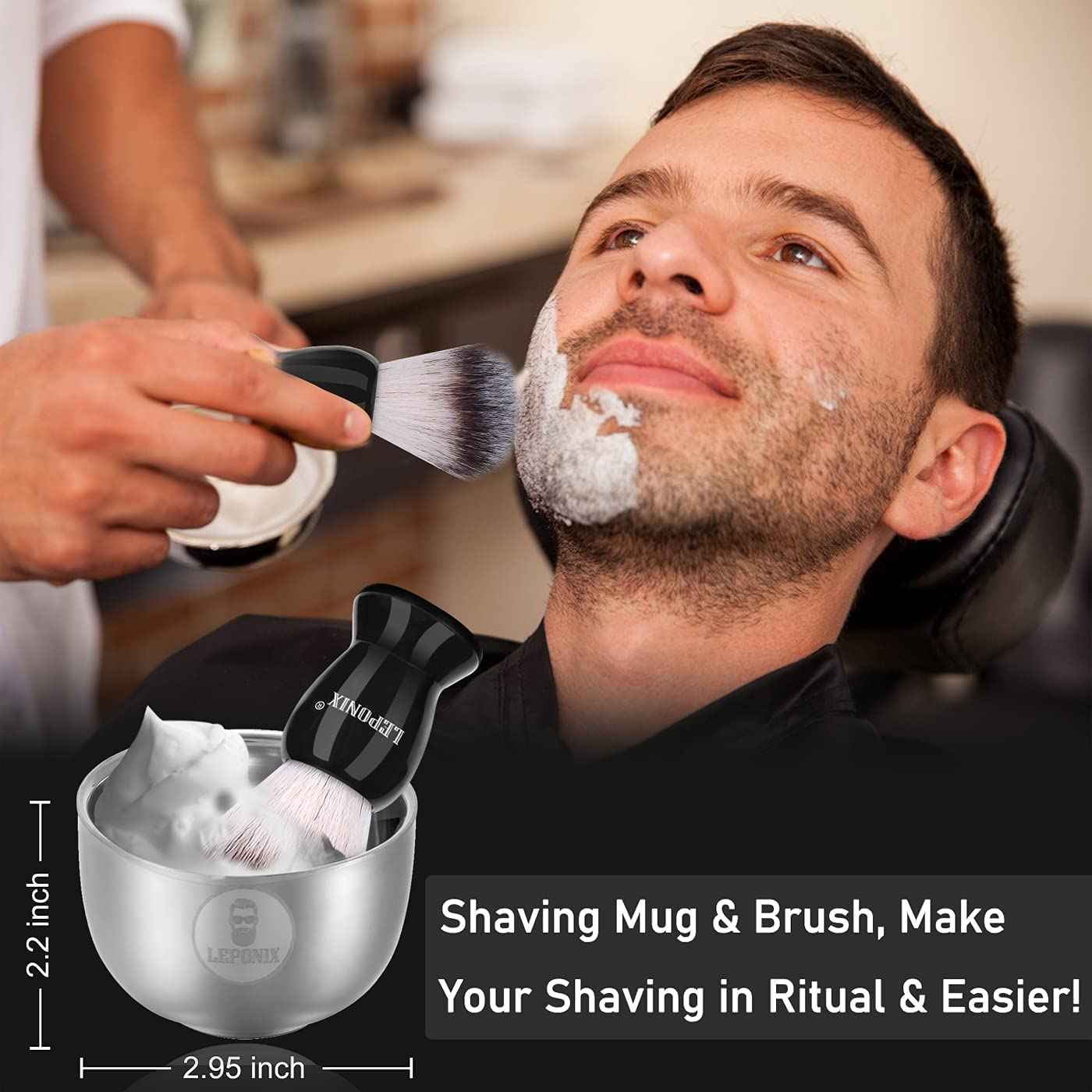 Mens Shaving Kit, Include Straight Razor, Sandalwood Shaving Soap & Cream, After Shave Balm, Pre-Shave Oil, Brush & Bowl – Christmas Gifts for Men Him Secret Santa Gift Set Stocking Stuffers