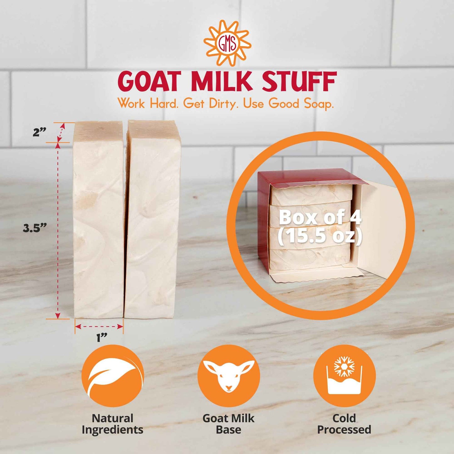 Goat Milk Stuff Goat Milk Soap - PURITY | All-Natural, Unscented, Fresh Goat Milk Soap Bar, Gentle on Sensitive Skin - Handmade (Box of 4)