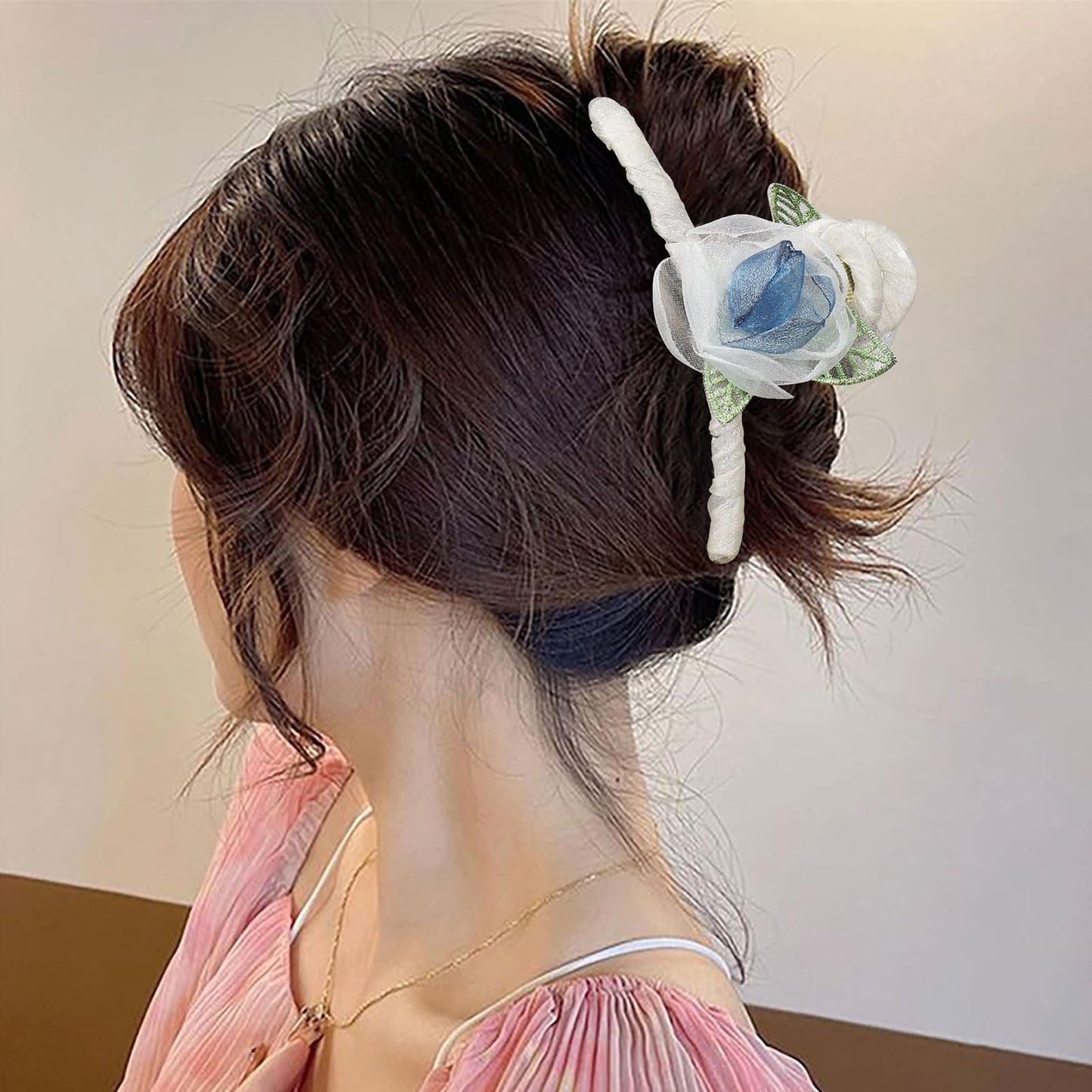 3PCS Large Bowknot Hair Claw Clip for Women, Bow Claw Clip with Rose Flower Bow Hair Clip for Thin Thick Hair, Strong Hold Hair Barrette Accessories for Girls Gifts