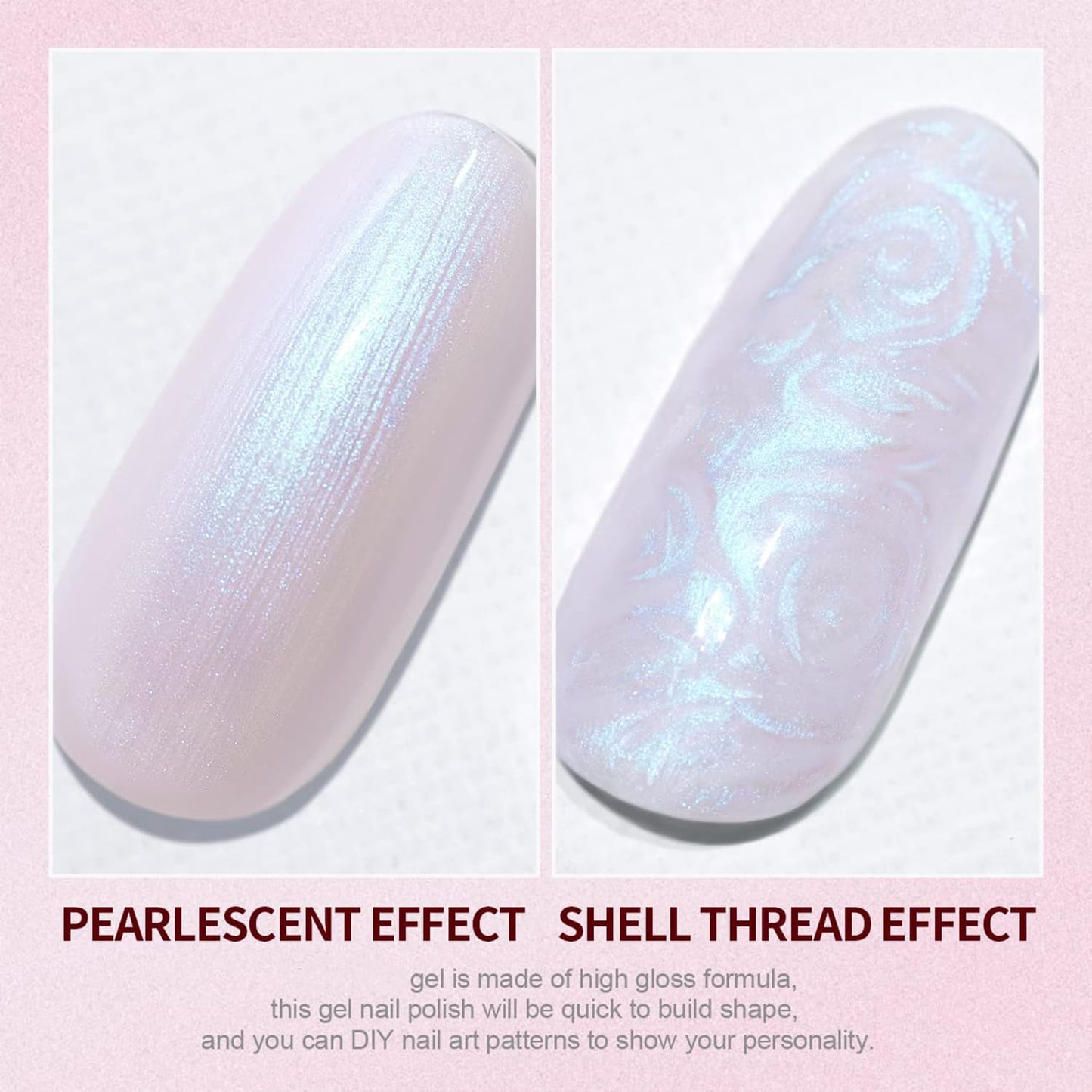 senvenski Purple Jelly Gel Nail Polish, Pearl Opal Mermaid Gel Polish, Ice Crystal Nude Sheer Clear Glass Purple Gel Polish Translucent Gift Set UV LED Art Varnish Kit (CS2-019)