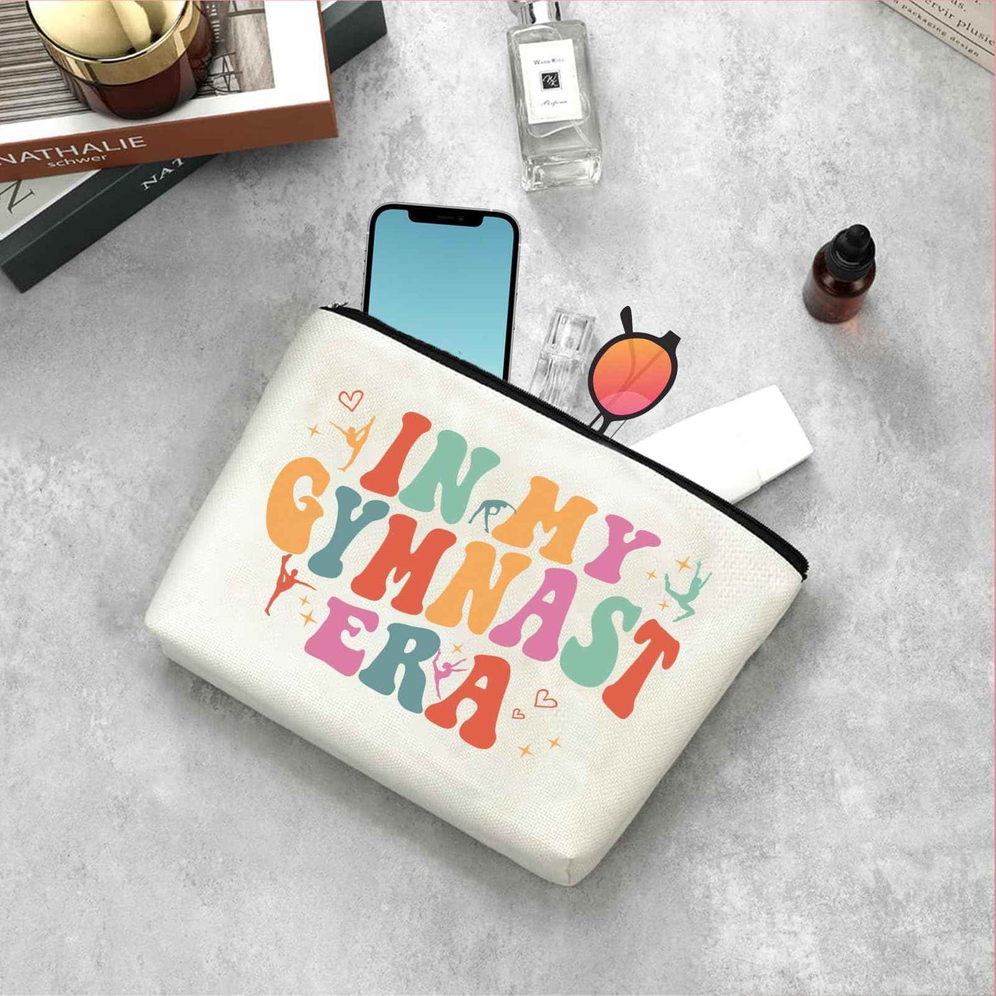 Creakraft Gymnast Makeup Bag IN MY GYMNAST ERA Singer Fans Travel Cosmetic Bag Gymnastics Accessories Vacation Travel Organizer Zipper Pouch Gymnastics Gifts for Girls Women