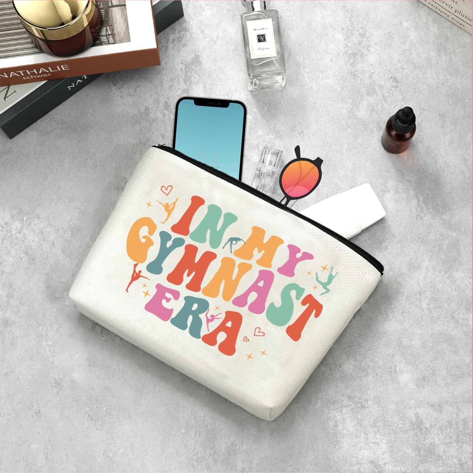 Creakraft Gymnast Makeup Bag IN MY GYMNAST ERA Singer Fans Travel Cosmetic Bag Gymnastics Accessories Vacation Travel Organizer Zipper Pouch Gymnastics Gifts for Girls Women