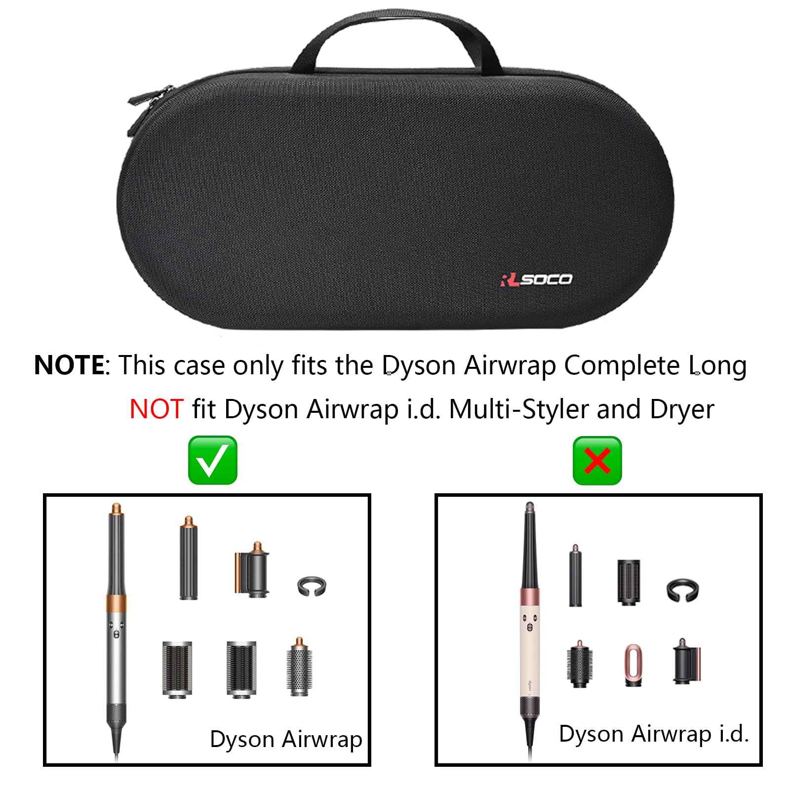 RLSOCO Hard Case for Dyson Airwrap Complete Long/Complete Styler HS08 HS05 HS01,NOT for Dyson Airwrap i.d. - Fits 4pcs Long Barrels or Short Barrels - Black (Case Only,Hair Styler is not Included)