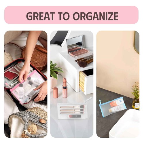 EASYFUN Mesh Zipper Pouch Bags Pencil Pouch Zipper Makeup/Cosmetic Bag Travel Toiletry Bag Daily Accessories