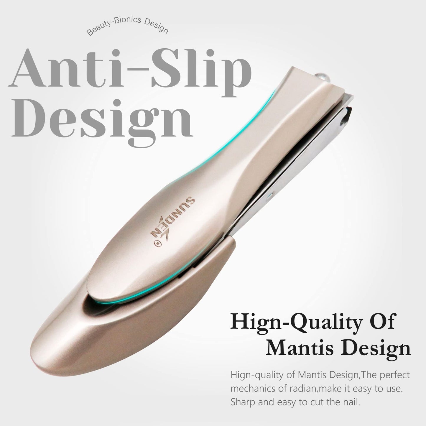 Nail Clippers with Nail File – Thick Nail Cutters Fingernails for Men Women with Catcher Acrylic Ingrown Toenails Professional Ultra Sharp No Splash SUNDEN