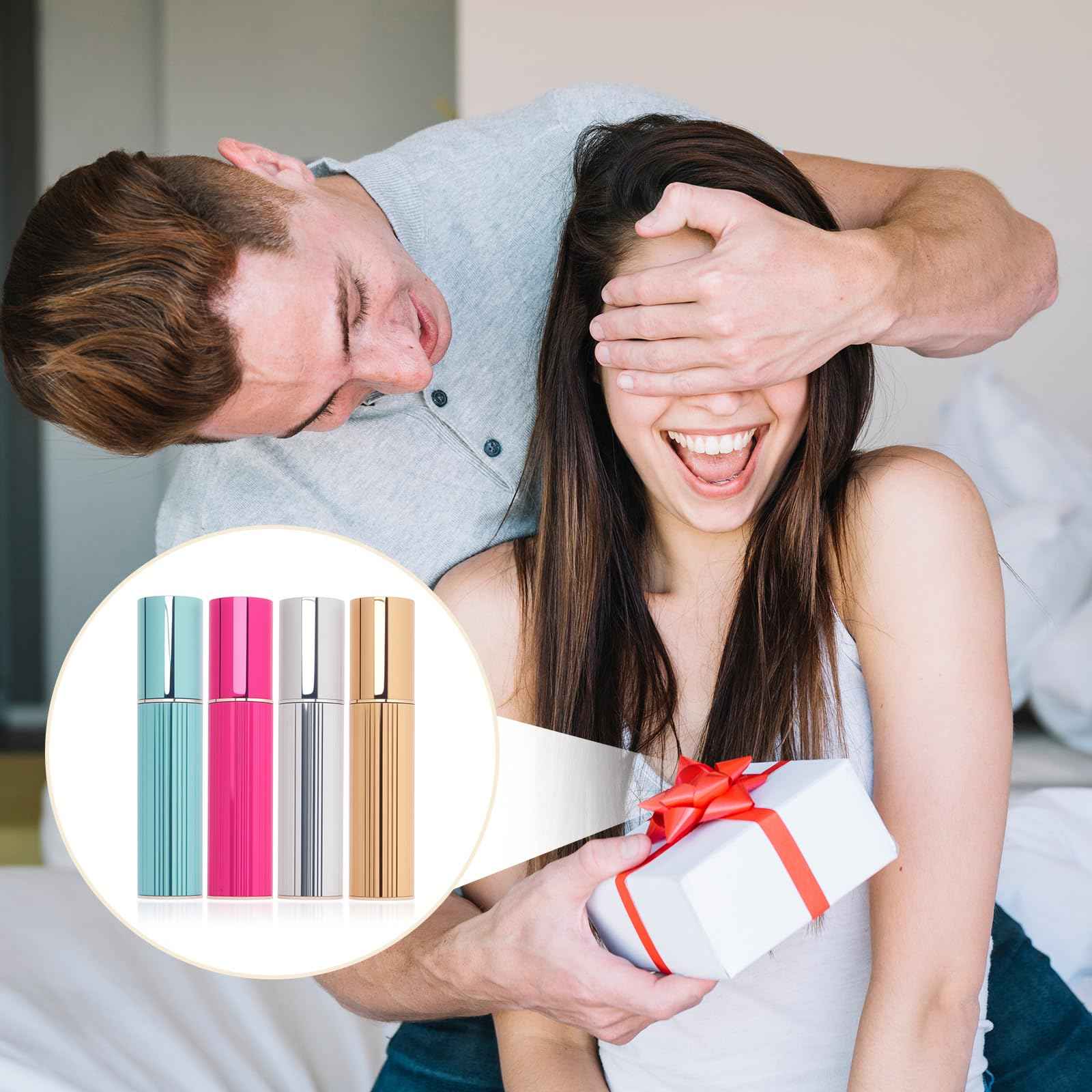 VZYUVY 4 Pcs Refillable Perfume Bottle Travel, Perfume Travel Atomizer, Mini Cologne Dispenser for Women Men