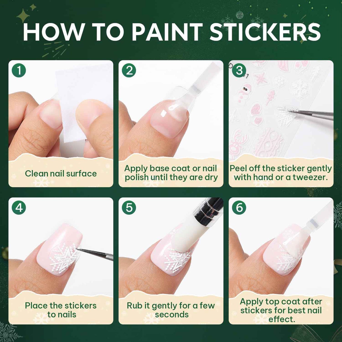 Nicedeco 15 Sheets Christmas Nail Art Stickers Decals Self-Adhesive Nail Supplies Nail Art Design Decoration 005