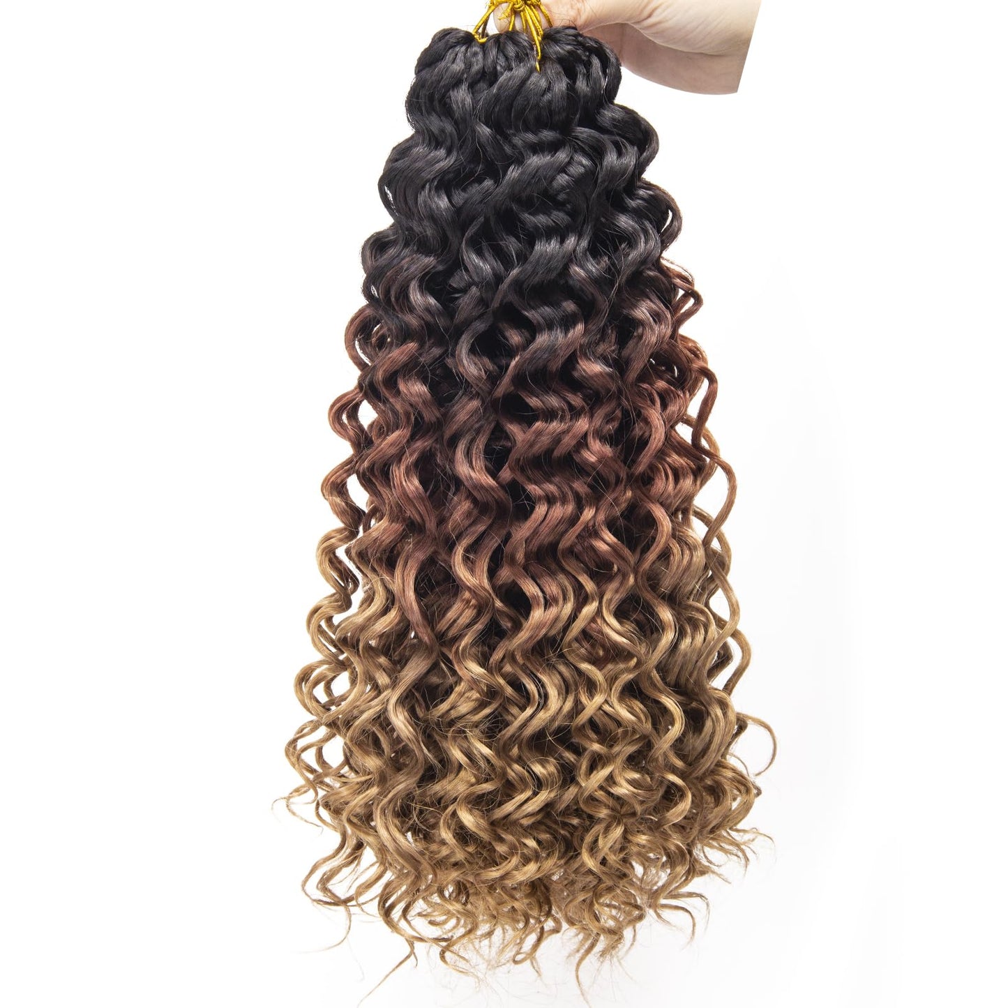 YXCHERISHAIR Curly Crochet Hair GoGo Curl Crochet hair for Women Natural Black Deep Wave Braiding hair,Synthetic Bohemian Crochet Braid Water Wave Crochet hair Extensions(Pack of 2), 18 Inch)