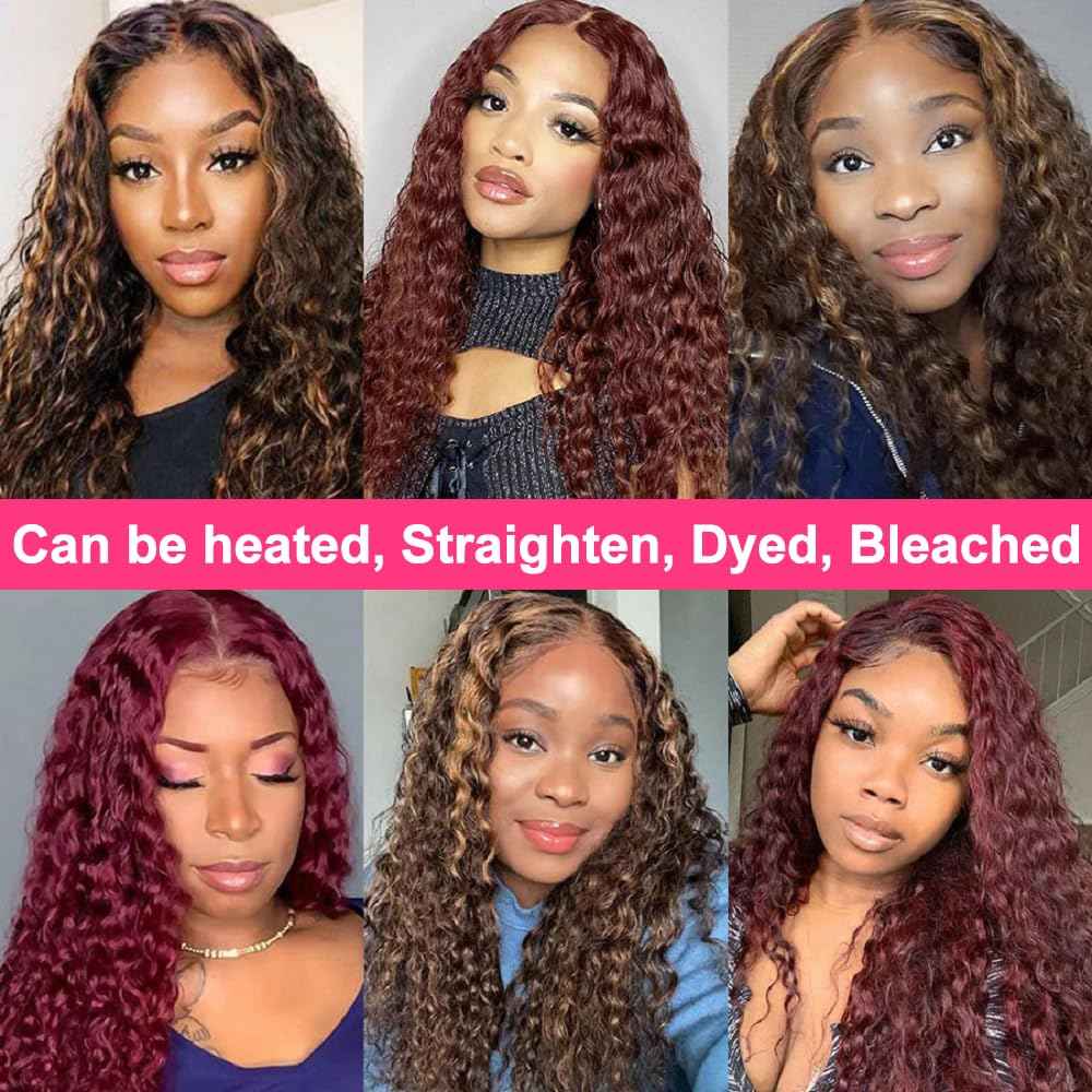 LXYANOO 12A Deep Wave Single Bundles Human Hair 20 Inch Brazilian Curly 1 Bundles Human Hair 100% Unprocessed Virgin Wet and Wavy Hair Weave 1B Black