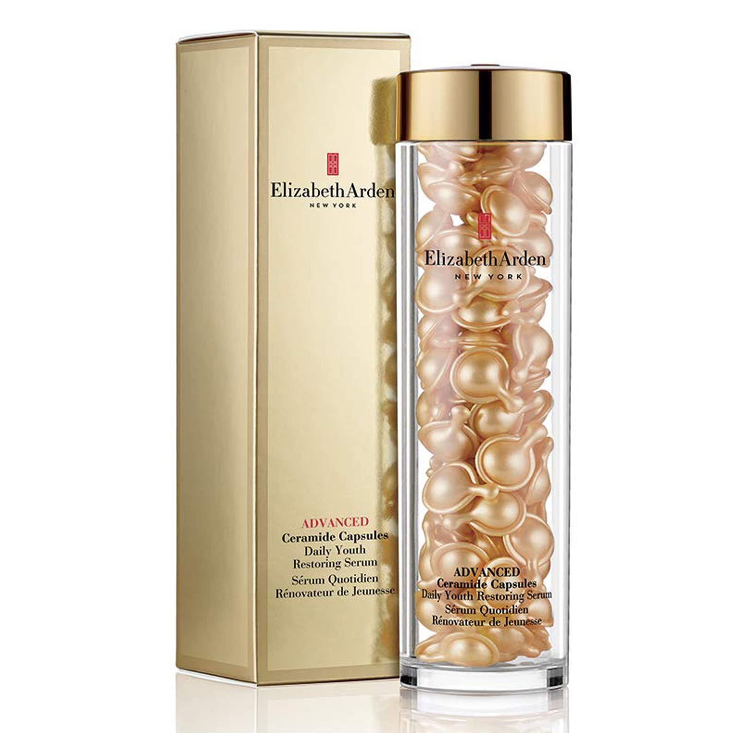 Elizabeth Arden Daily Ceramide Serum Capsules, Advanced Anti Aging Serum Capsules for Minimizing Wrinkles, Fragrance-Free, Enhances Skin Hydration and Radiance for a Youthful Look, 90 Count, 1.41 oz