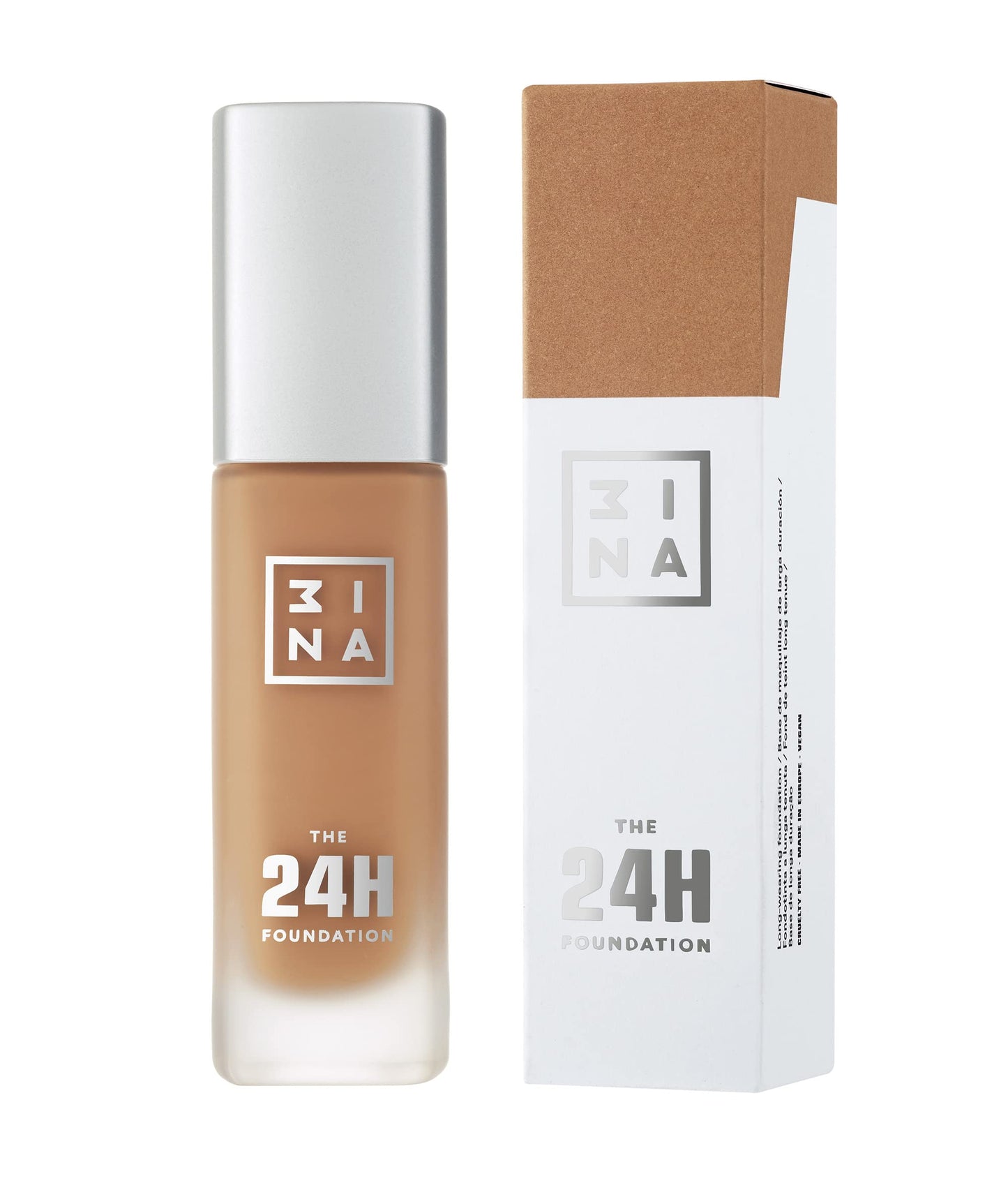 3INA The 24H Foundation 621-24H Long-Wearing Formula - Medium To High Buildable Coverage - Smooth Matte Finish - Expanded Shade Selection - Waterproof, Cruelty Free, Vegan Makeup- 1.01 Oz