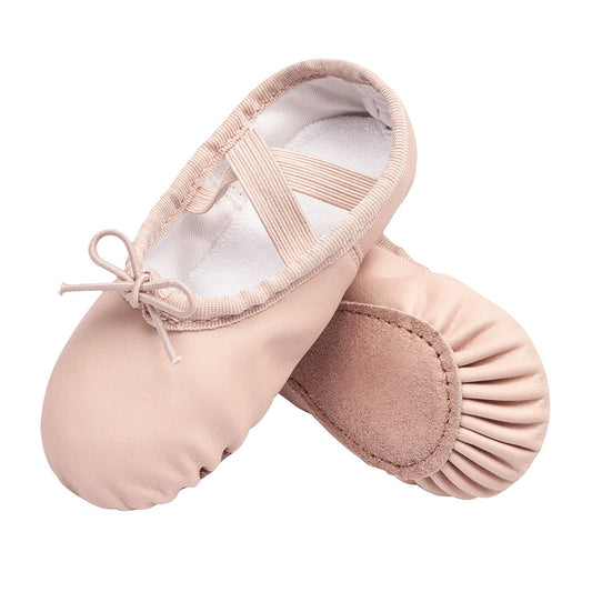 Stelle Ballet Shoes for Girls Toddler Ballet Slippers Soft Leather Boys Dance Shoes for Toddler/Little Kid/Big Kid(Ballet Pink (with Lace) 5MT)