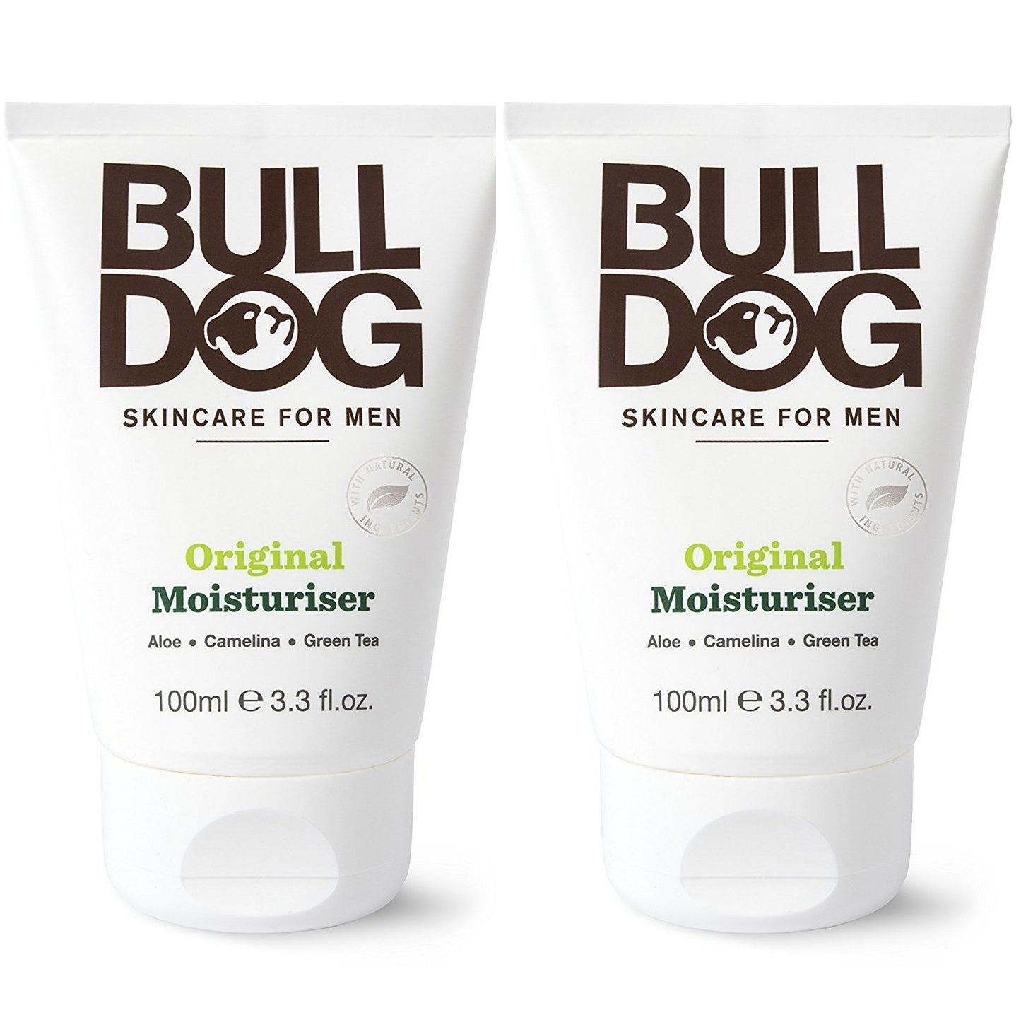 Bulldog Skincare Original Moisturizer For Men (Pack of 2) With 8 Essential Oils, Green Tea, Green Algae, Konjac Mannan and Vitamin E, 3.3 fl. oz.