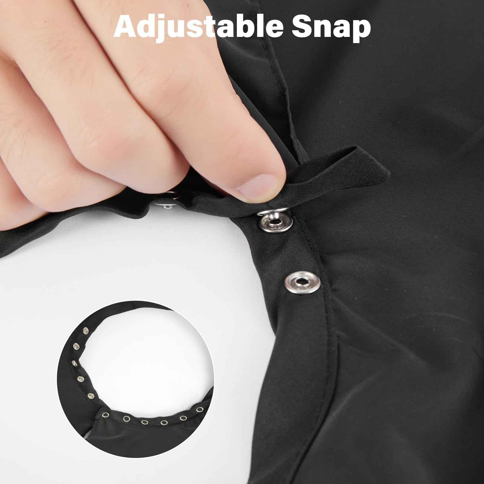 llezza Professional Salon Hair Cutting Cape, Barber Cape for Men/Women, Adjustable Snap Button with Waterproof Hairdressing Salon Cape for Haircut, Coloring, Makeup, Styling(52" x 47"), Black